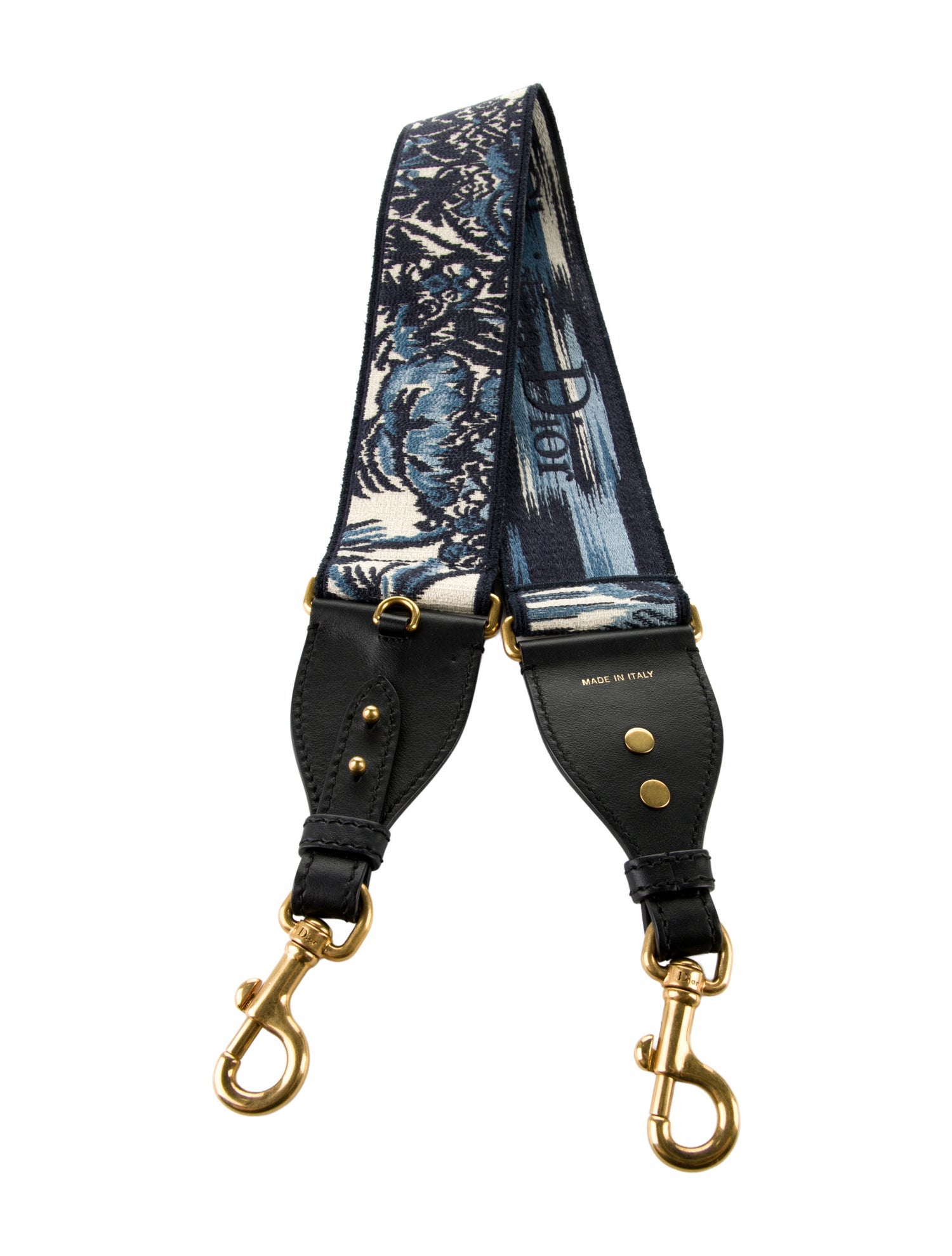 Christian Dior Embroidered Pattern Print Canvas Bag Strap