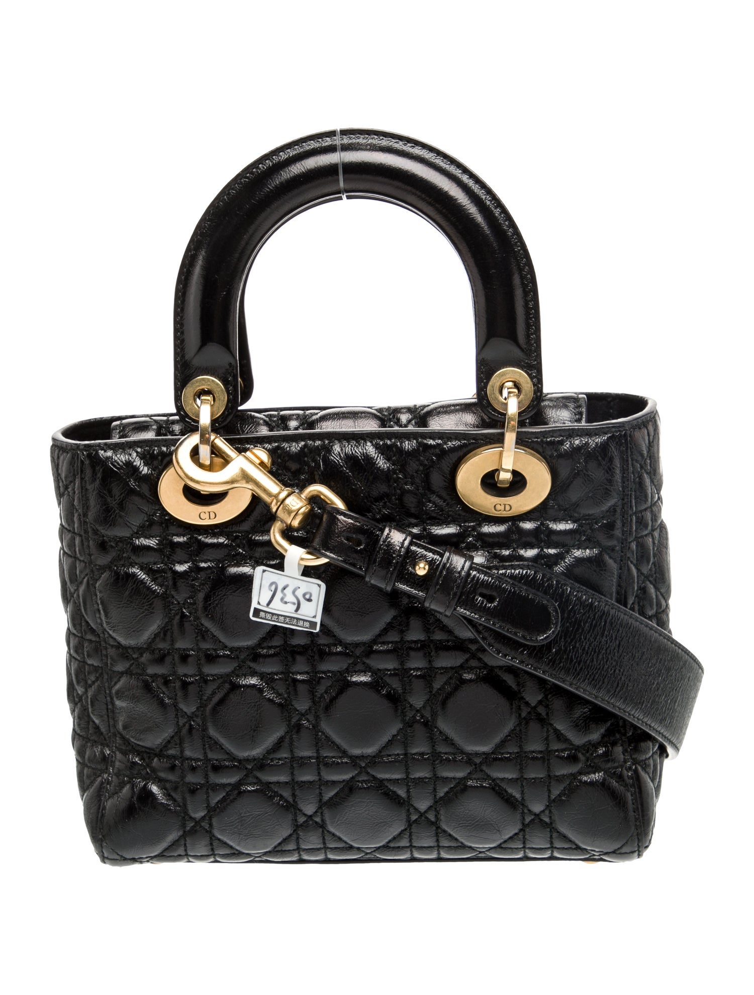 CHRISTIAN DIOR ロゴトートバッグ Christian Dior Cannage Lady Dior - Black Handle Bags, Handbags