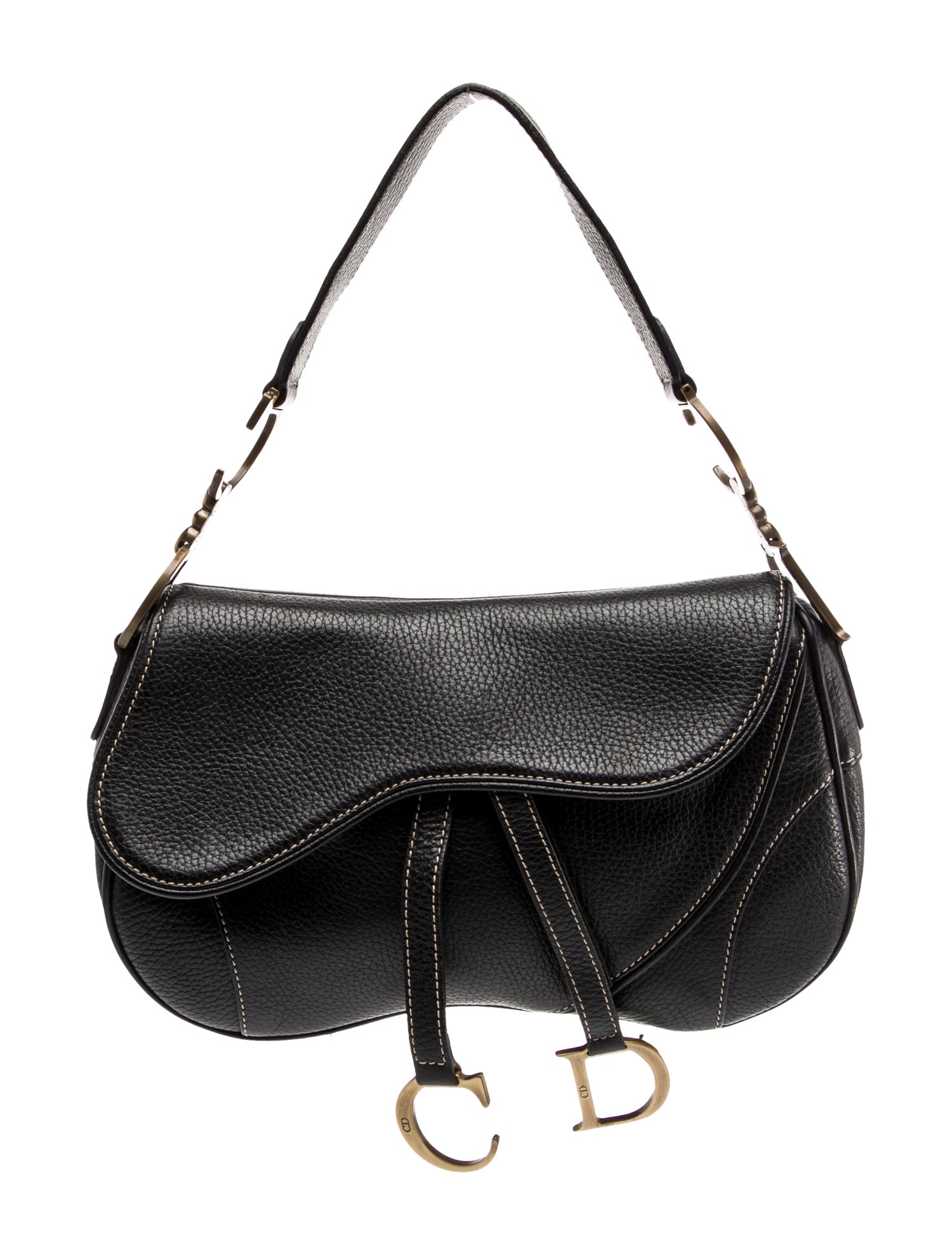 Christian Dior Leather Double Saddle Bag Vintage