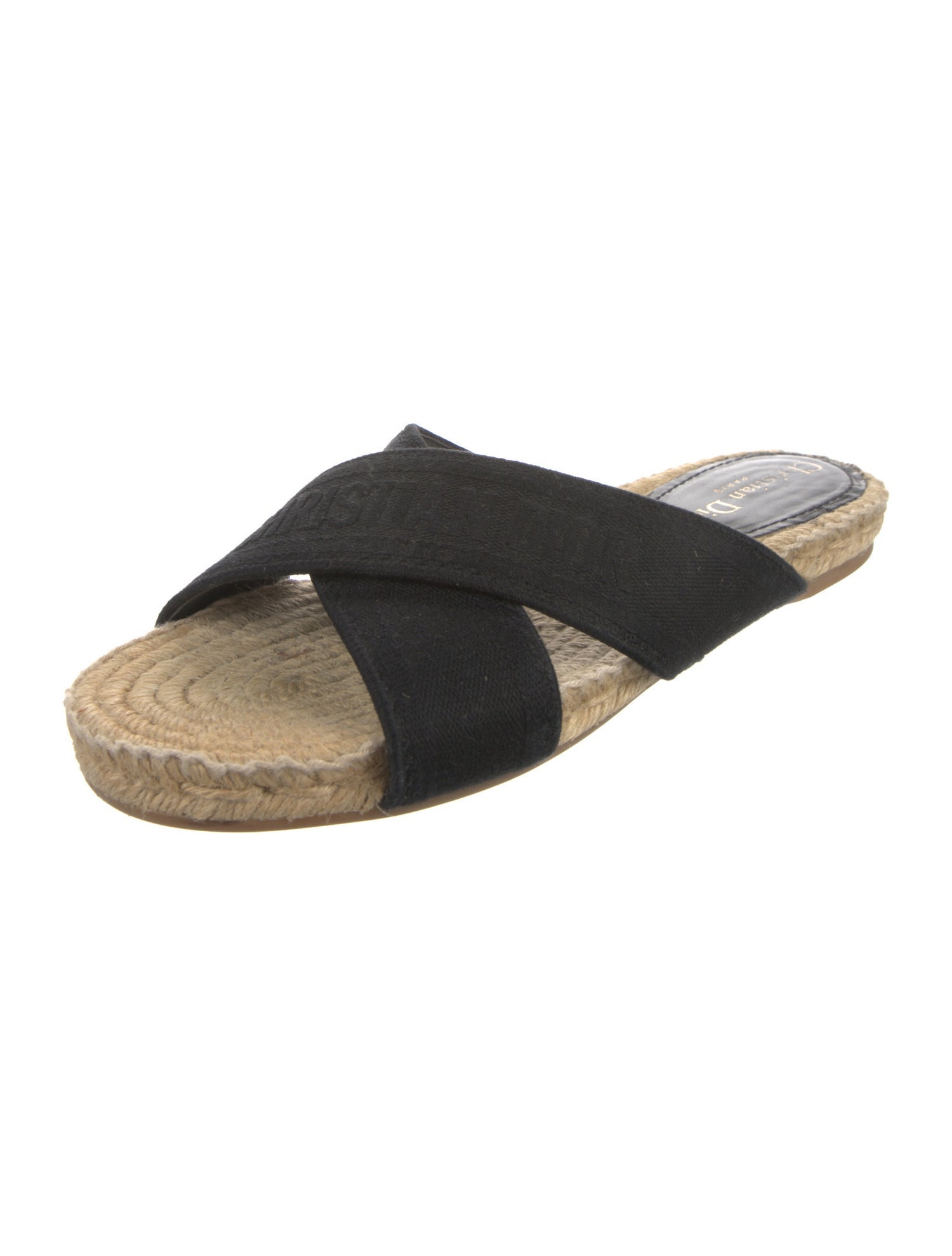 Christian Dior Canvas Embroidered Accent Espadrilles