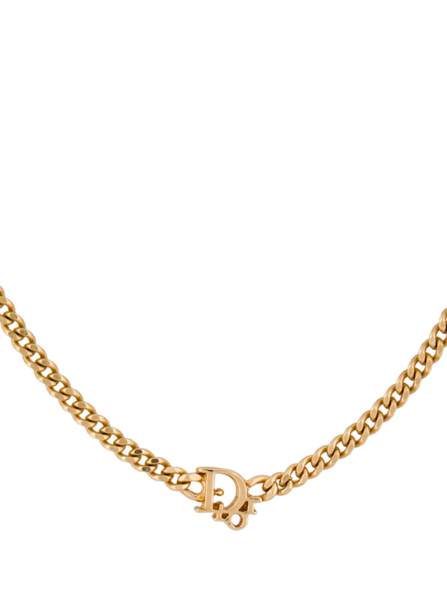 Christian Dior Vintage Logo Pendant Necklace