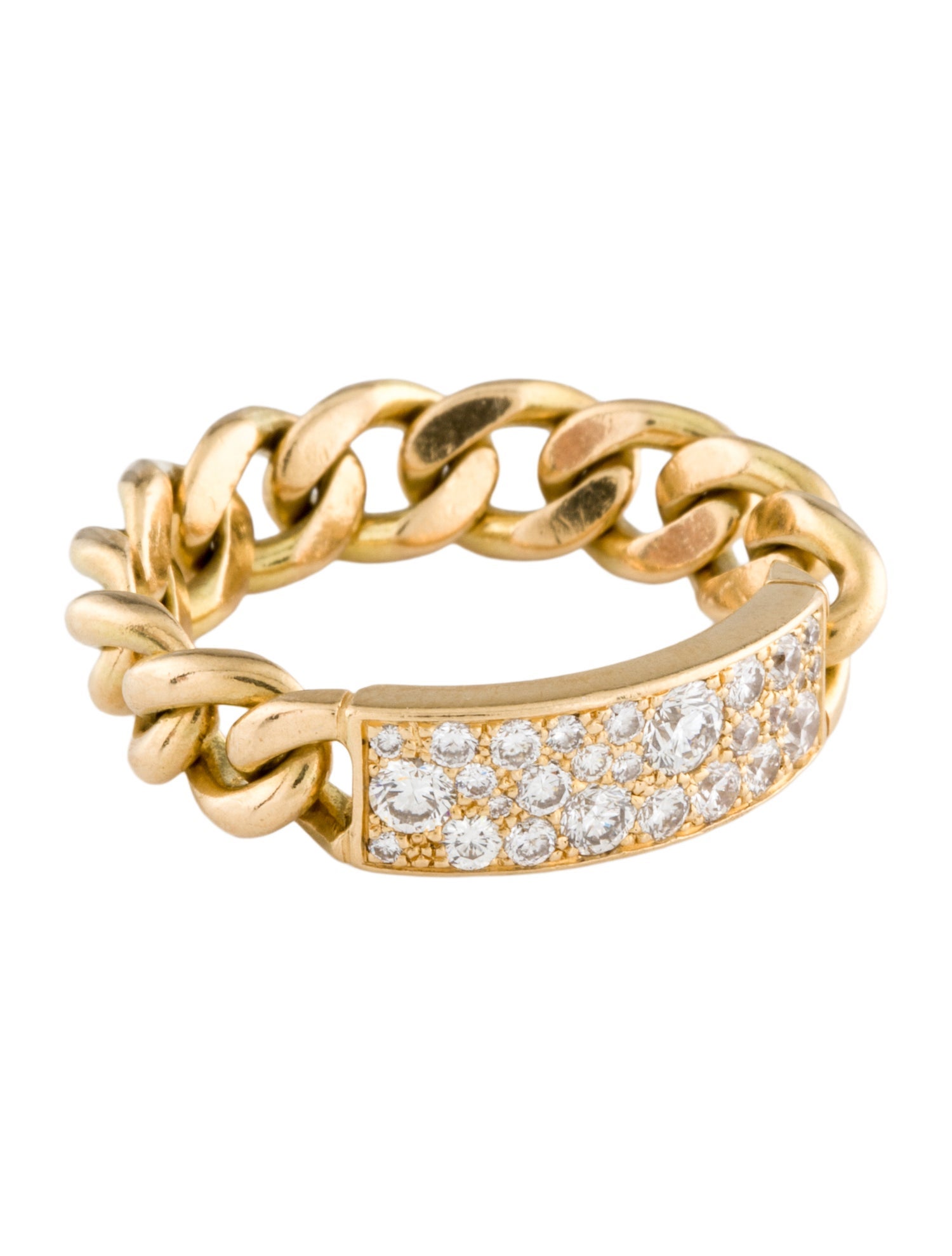 Christian Dior 18K Diamond Gourmette Ring