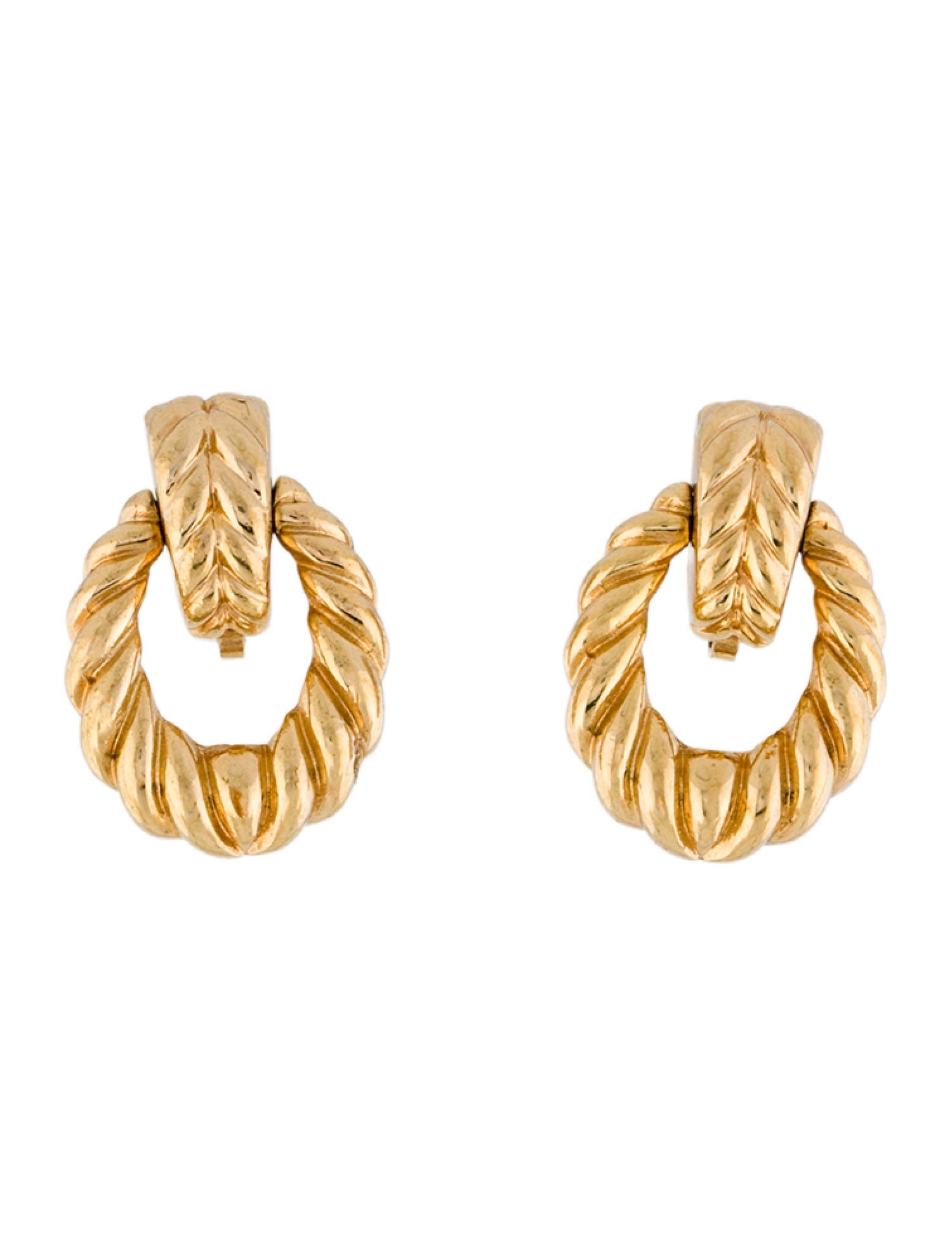 Christian Dior Vintage Twist Drop Clip-On Earrings