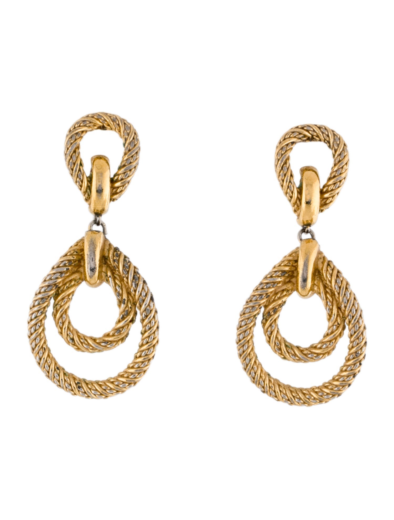 Christian Dior Vintage Textured Drop Earrings