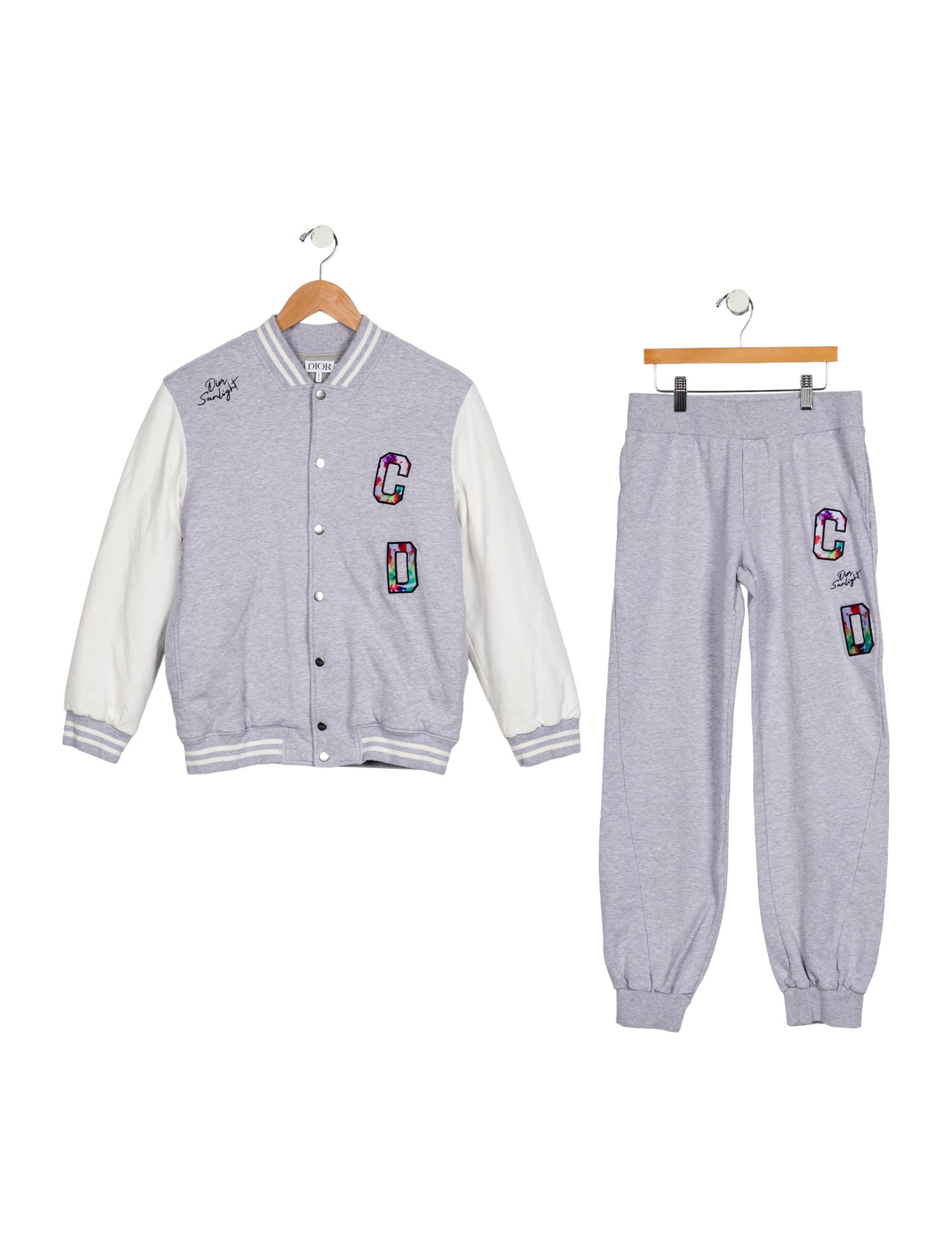 Christian Dior Grey and White jacket and sweatpant set