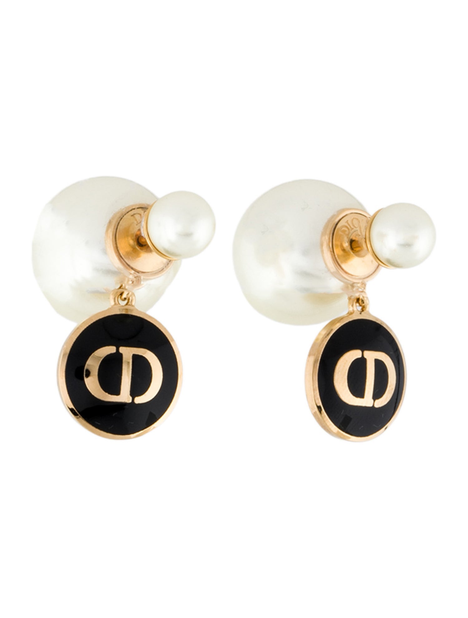 Christian Dior Faux Pearl & Resin Tribales Earrings