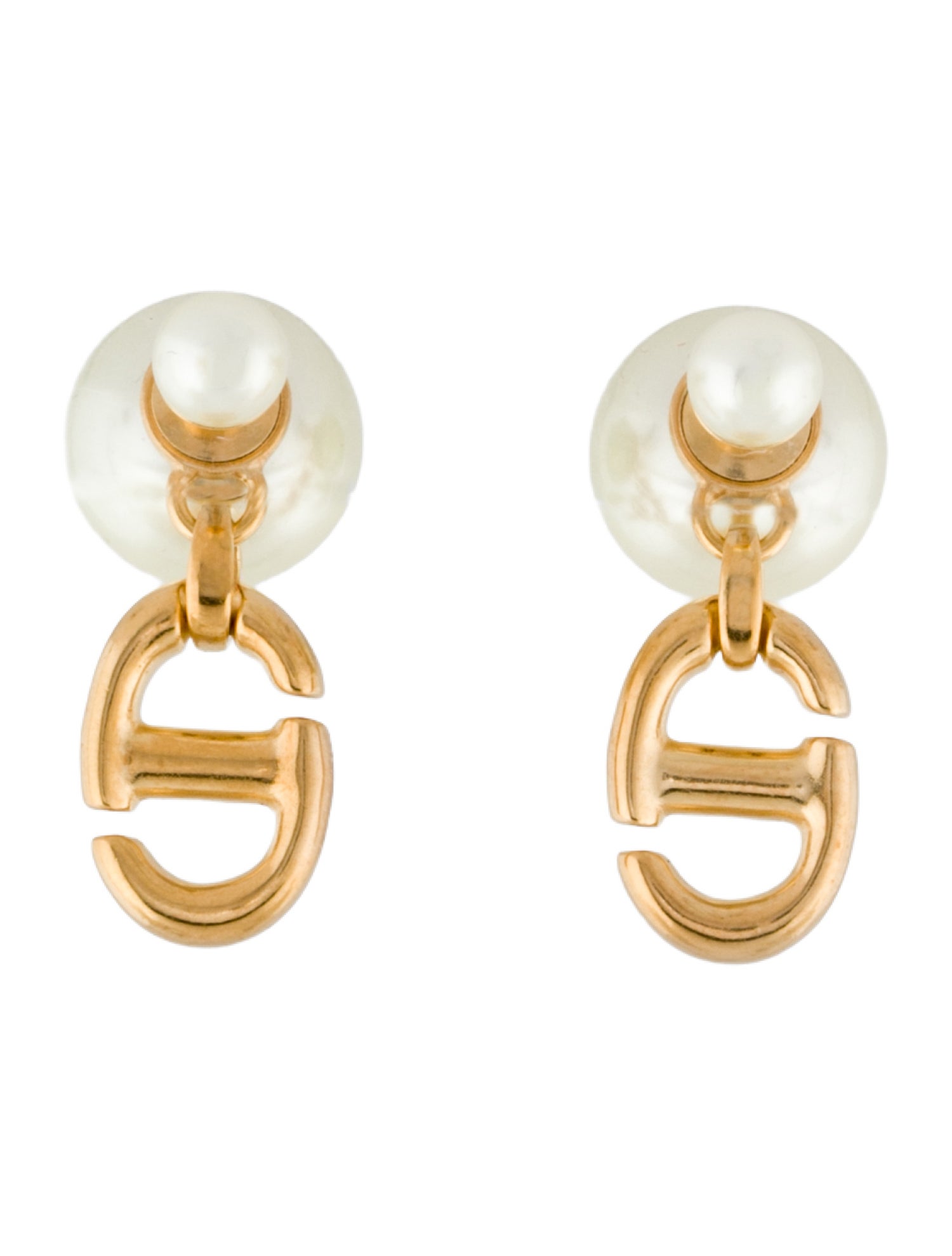 Christian Dior Faux Pearl Tribales Earrings