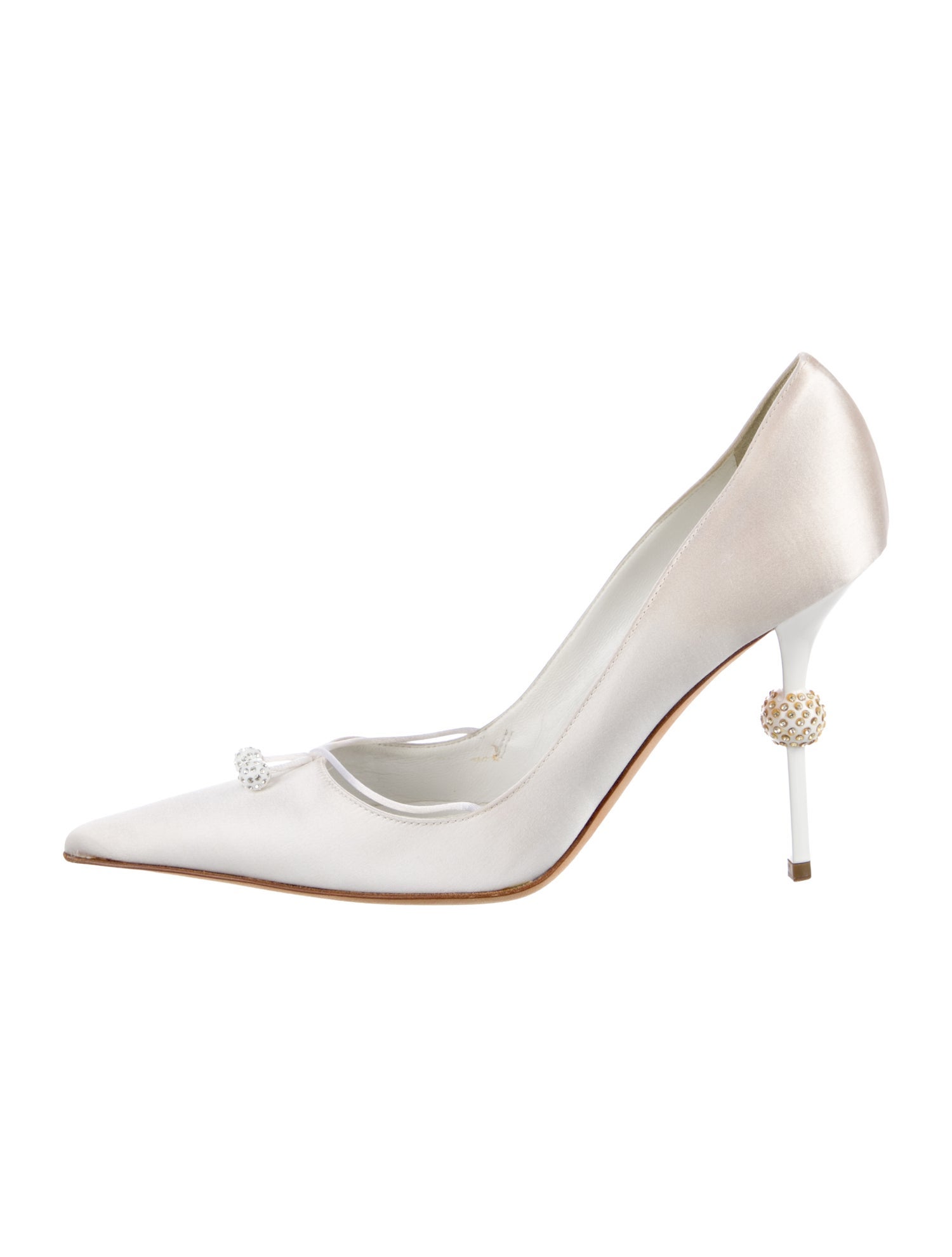 Christian Dior Satin Crystal Embellishments Pumps