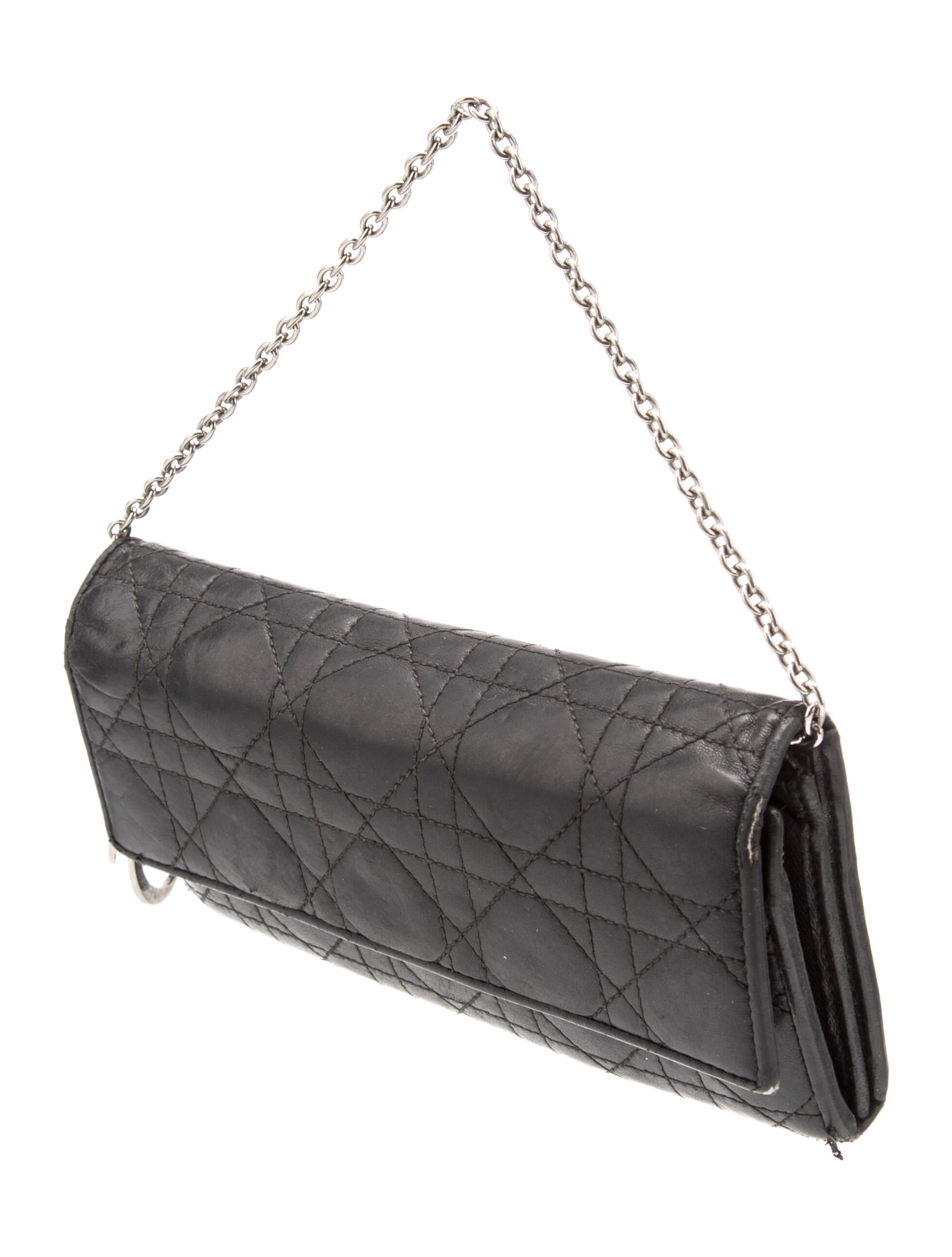 Christian Dior Cannage Wallet on Chain - Black Handle Bags