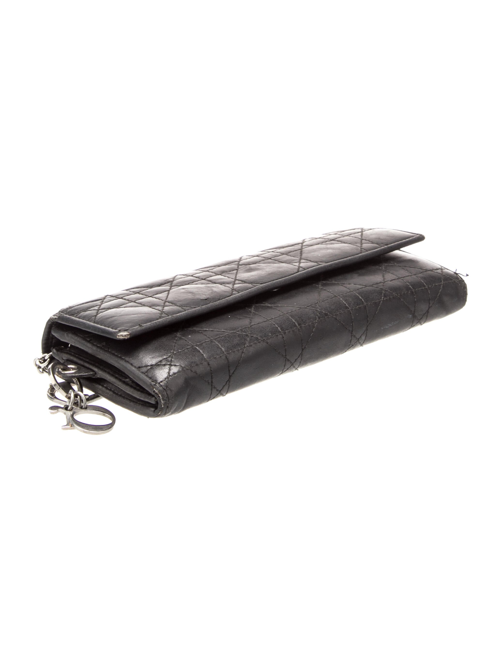 Christian Dior Cannage Wallet on Chain - Black Handle Bags