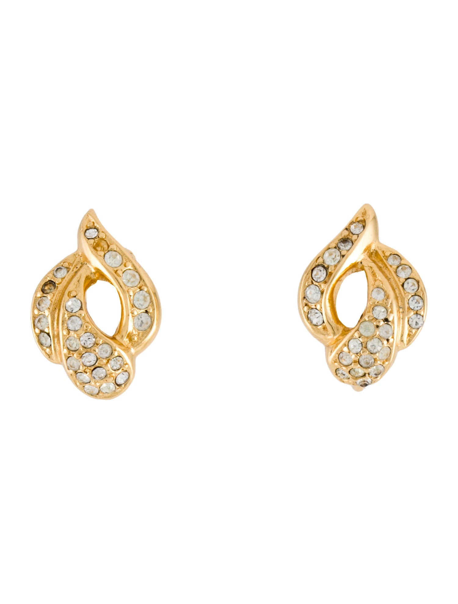 Christian Dior Vintage Crystal Clip-On Earrings