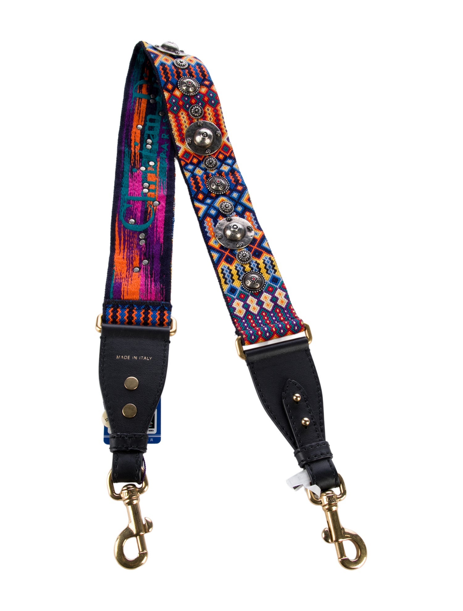 Christian Dior Canvas multicolored patterned bag strap