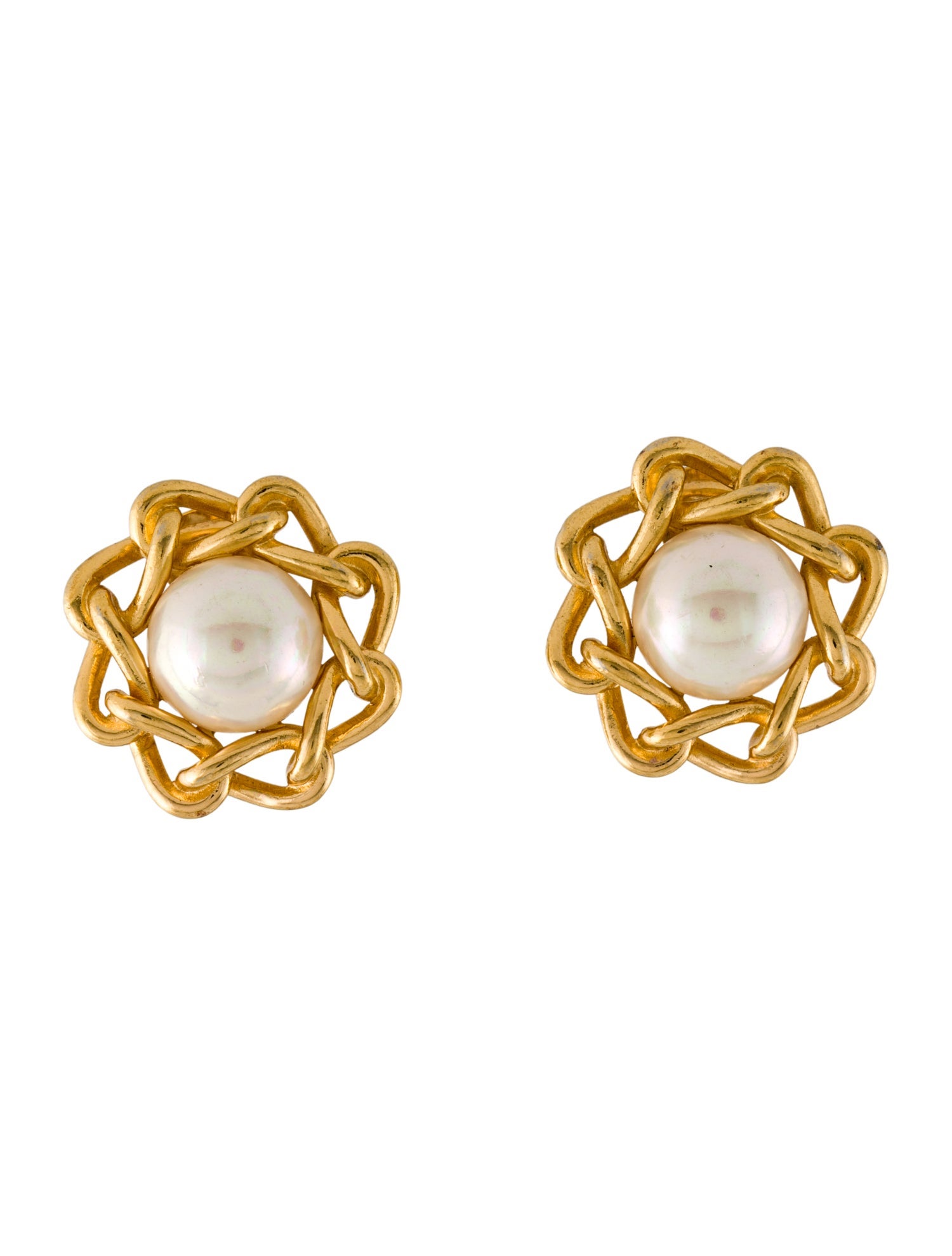 Christian Dior Vintage Faux Pearl Clip-On Earrings