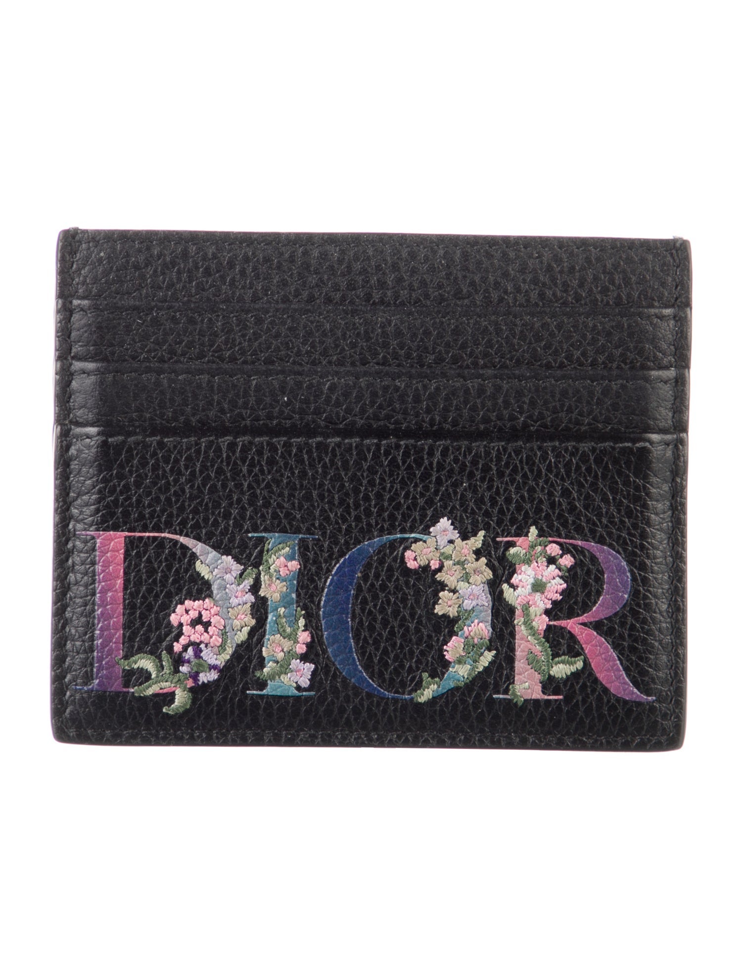 DIOR MEN Leather Graphic Print Card Holder