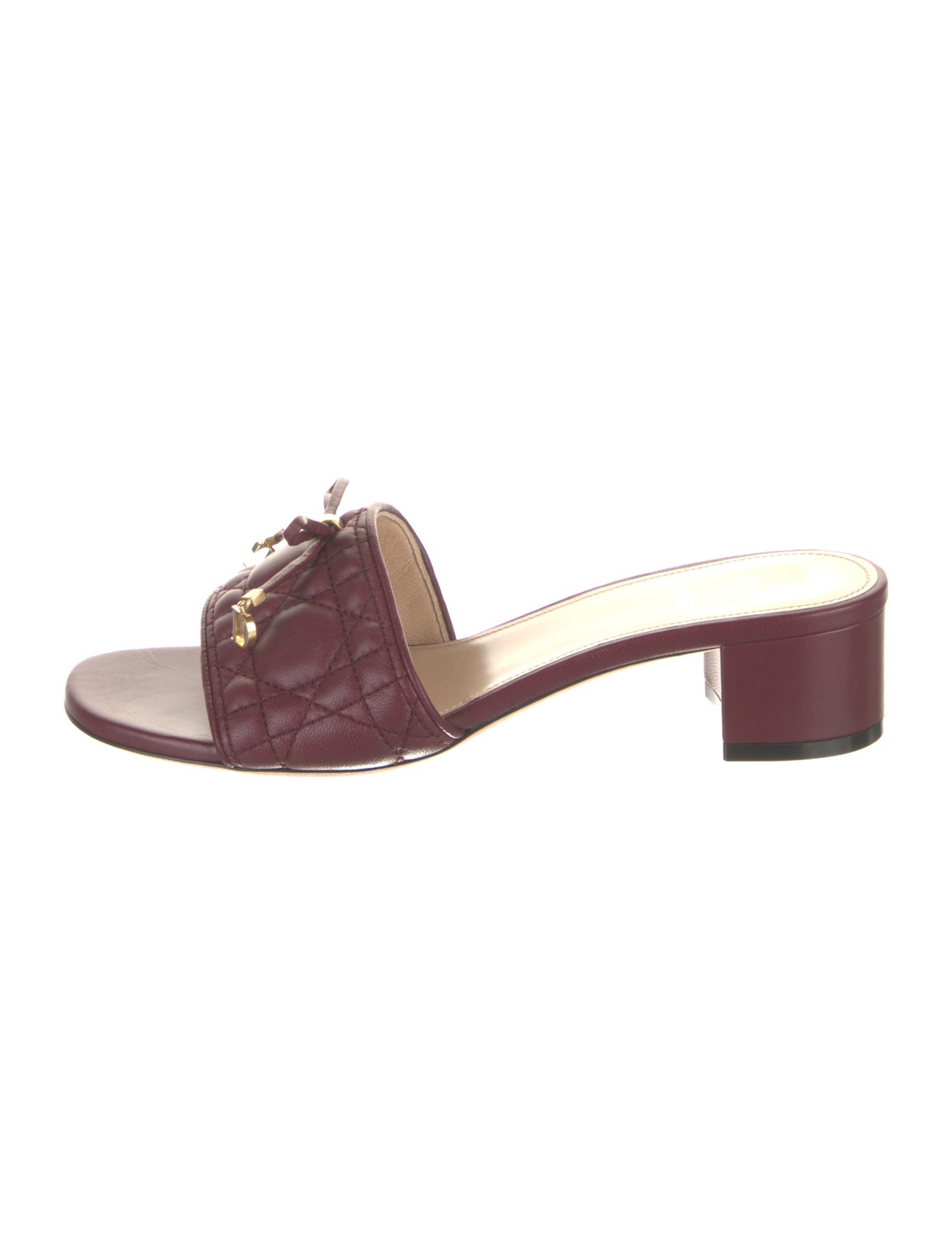 Christian Dior Leather Bow Accents Slides