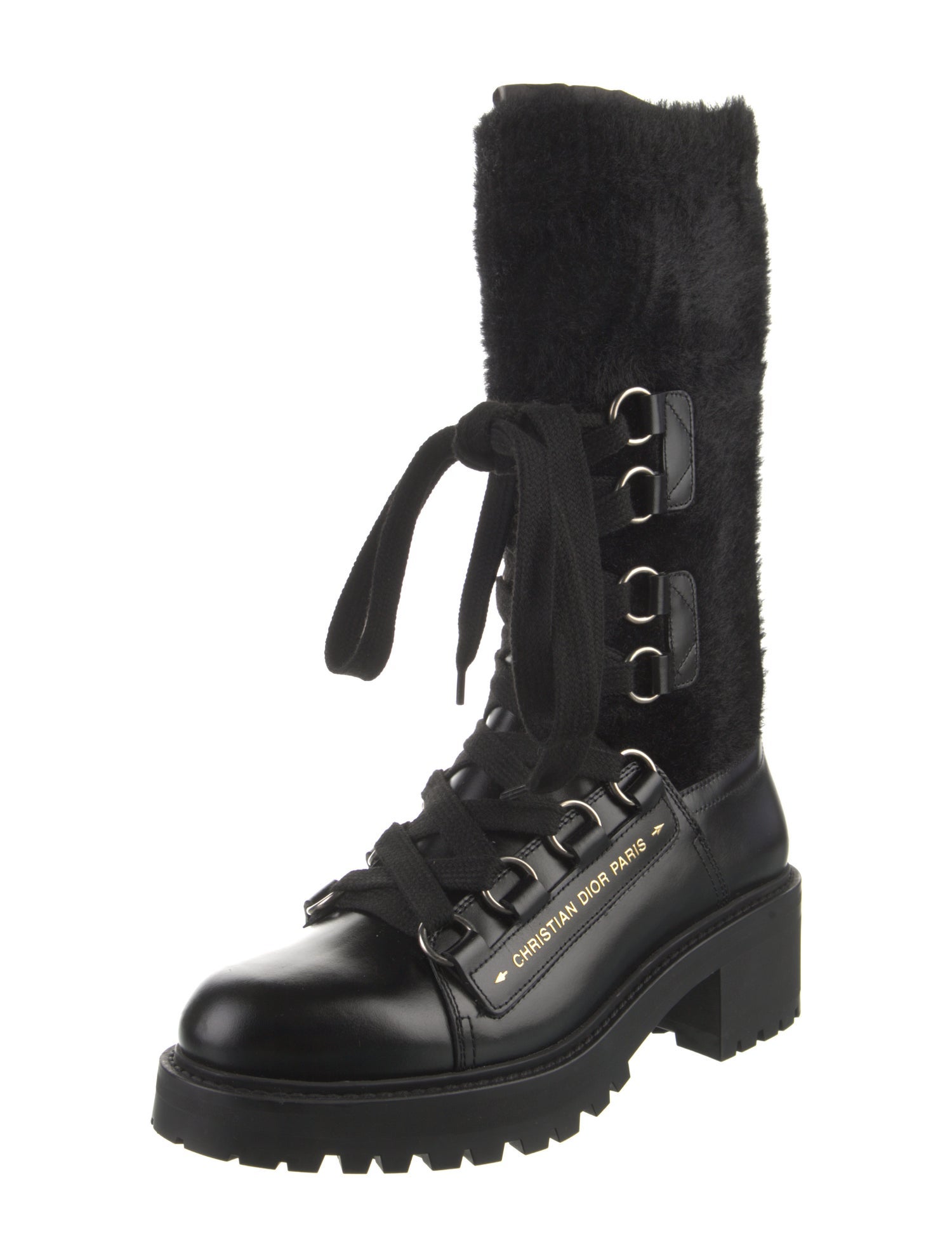 Christian Dior Leather Combat Boots