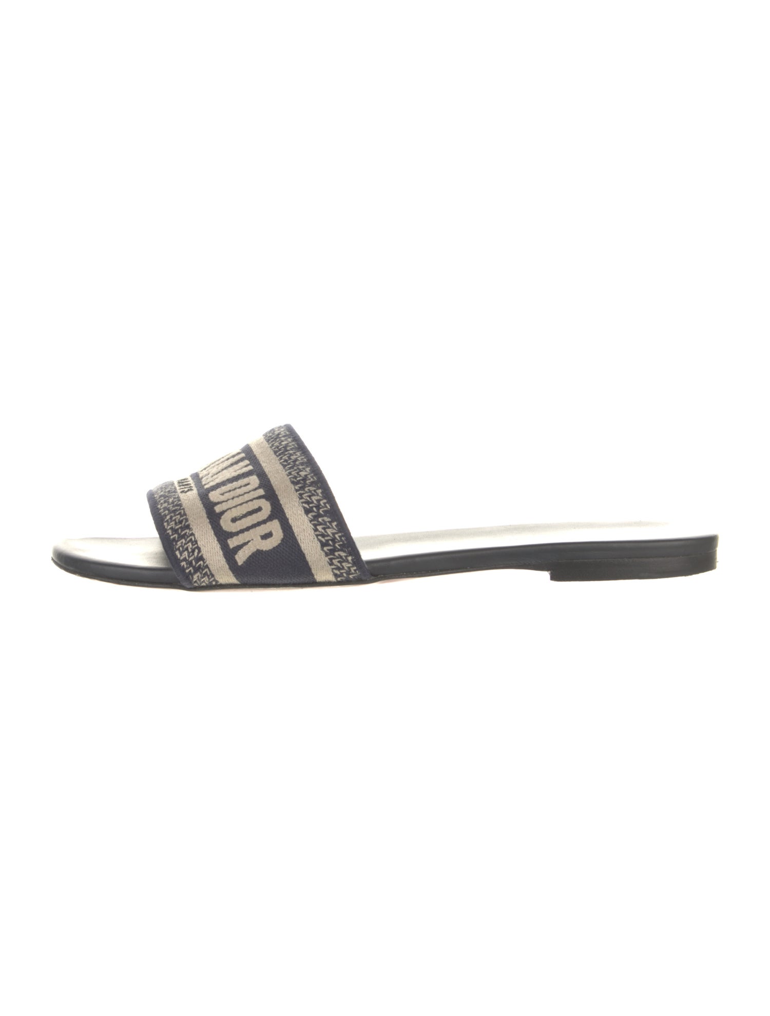 Christian Dior Printed Embroidered Accent Slides
