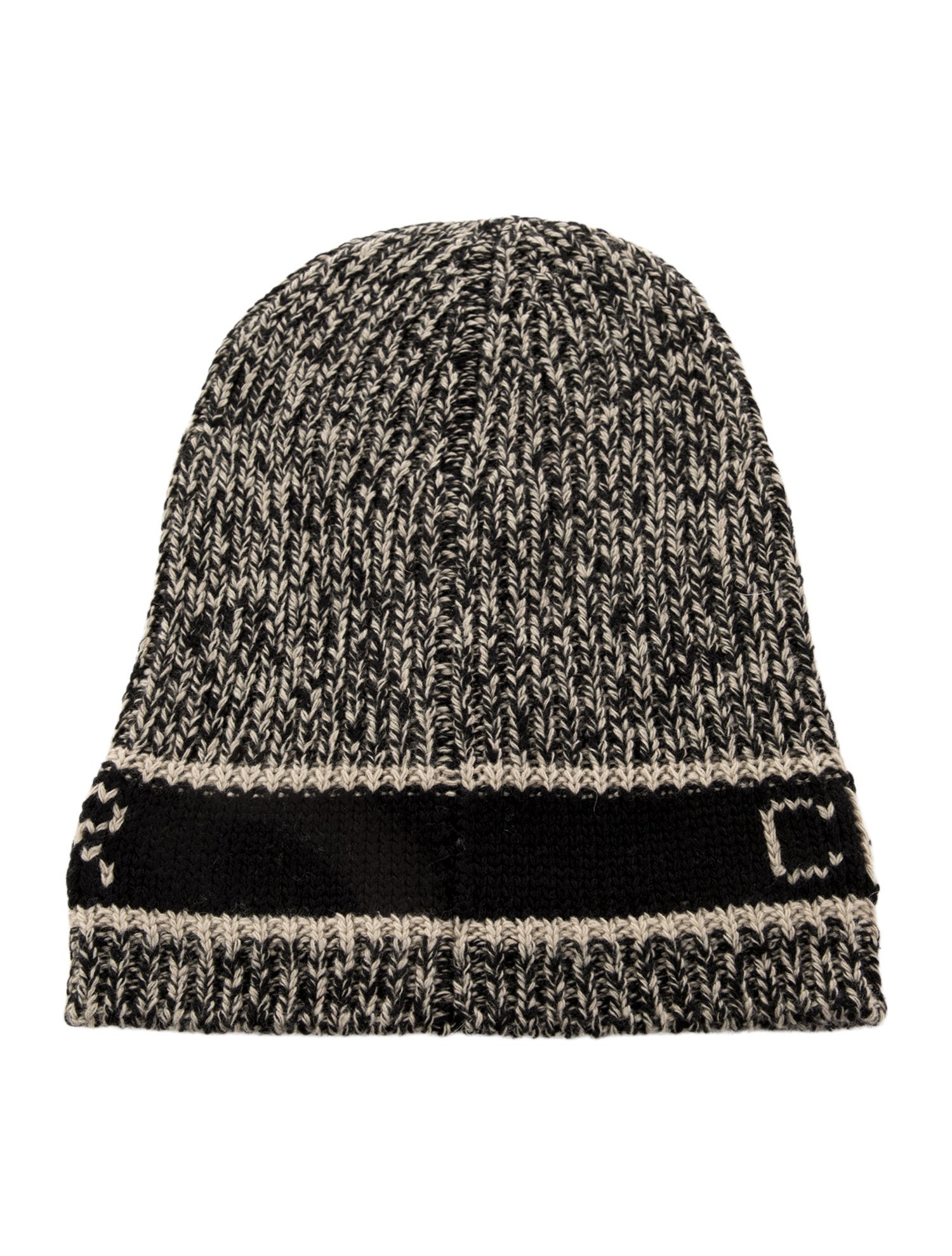 Vintage Christian Dior Black Ribbed Beanie Hat CD Icon Beanie Black Wool and Cashmere Knit | DIOR main image 2