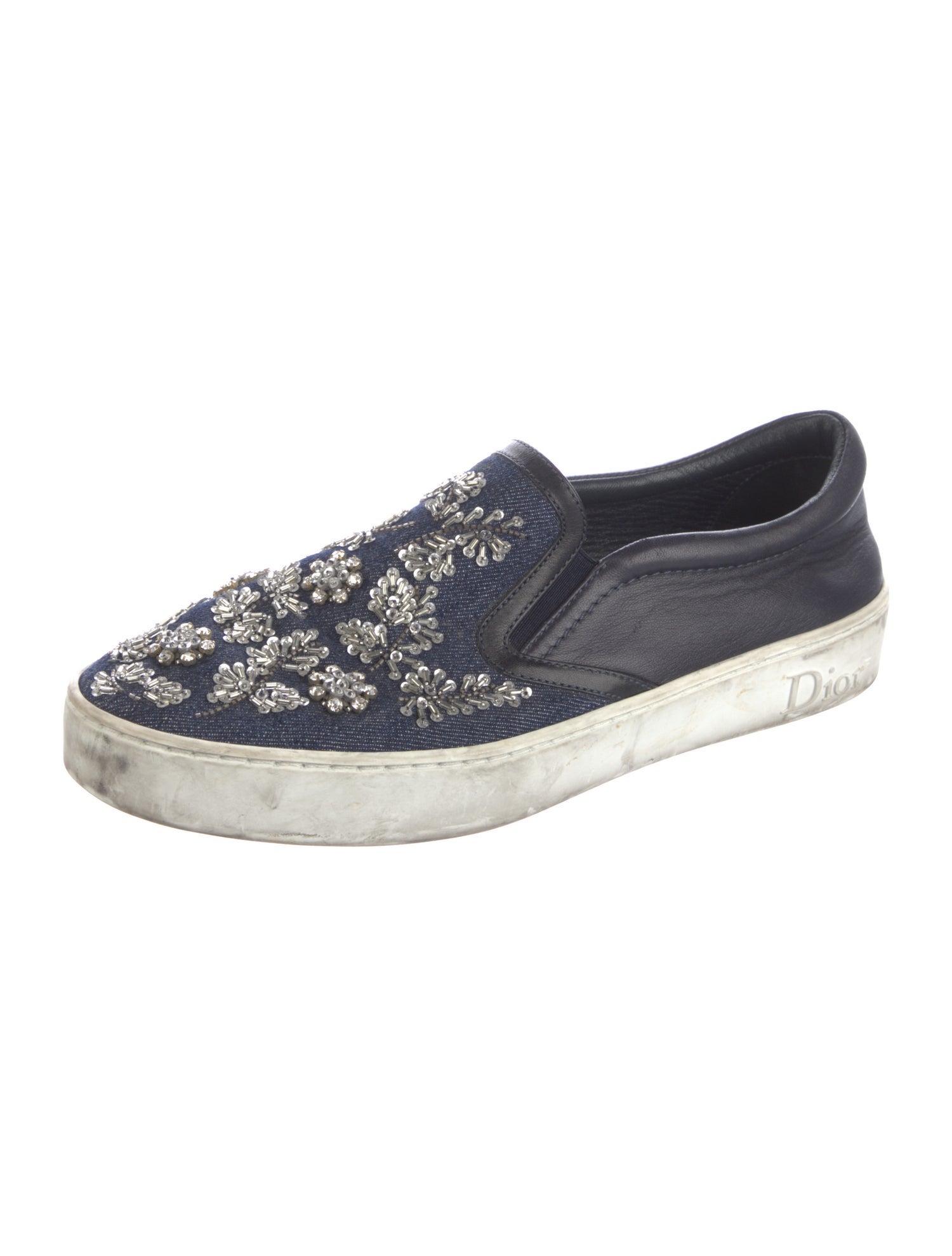 Christian Dior Denim Colorblock Pattern Espadrilles