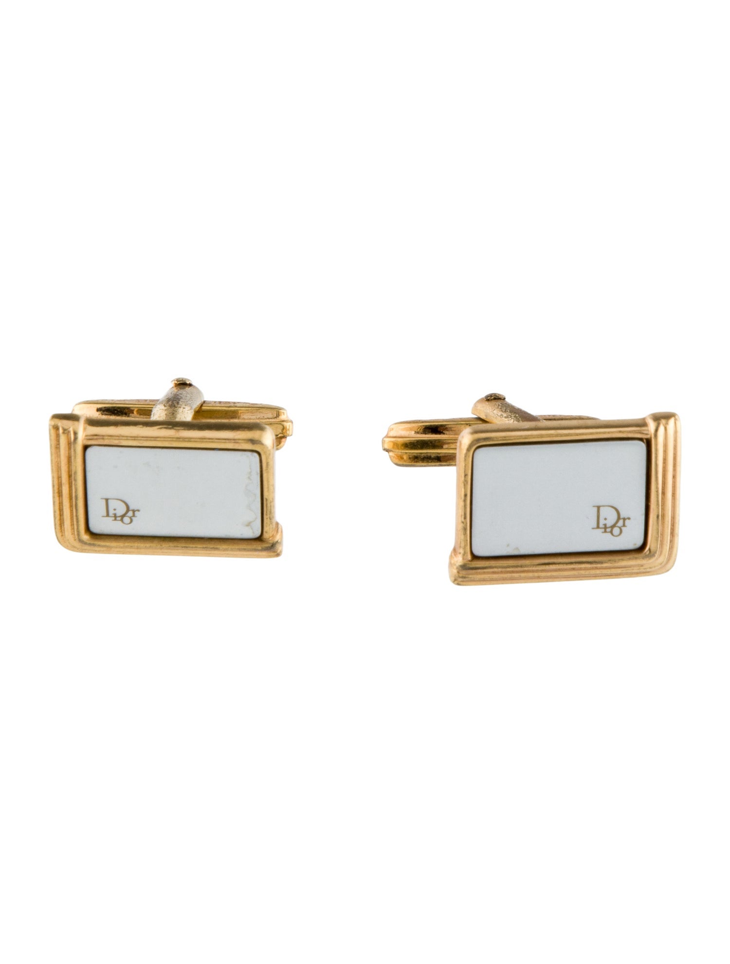 Christian Dior Vintage Two-Tone Logo Cufflinks