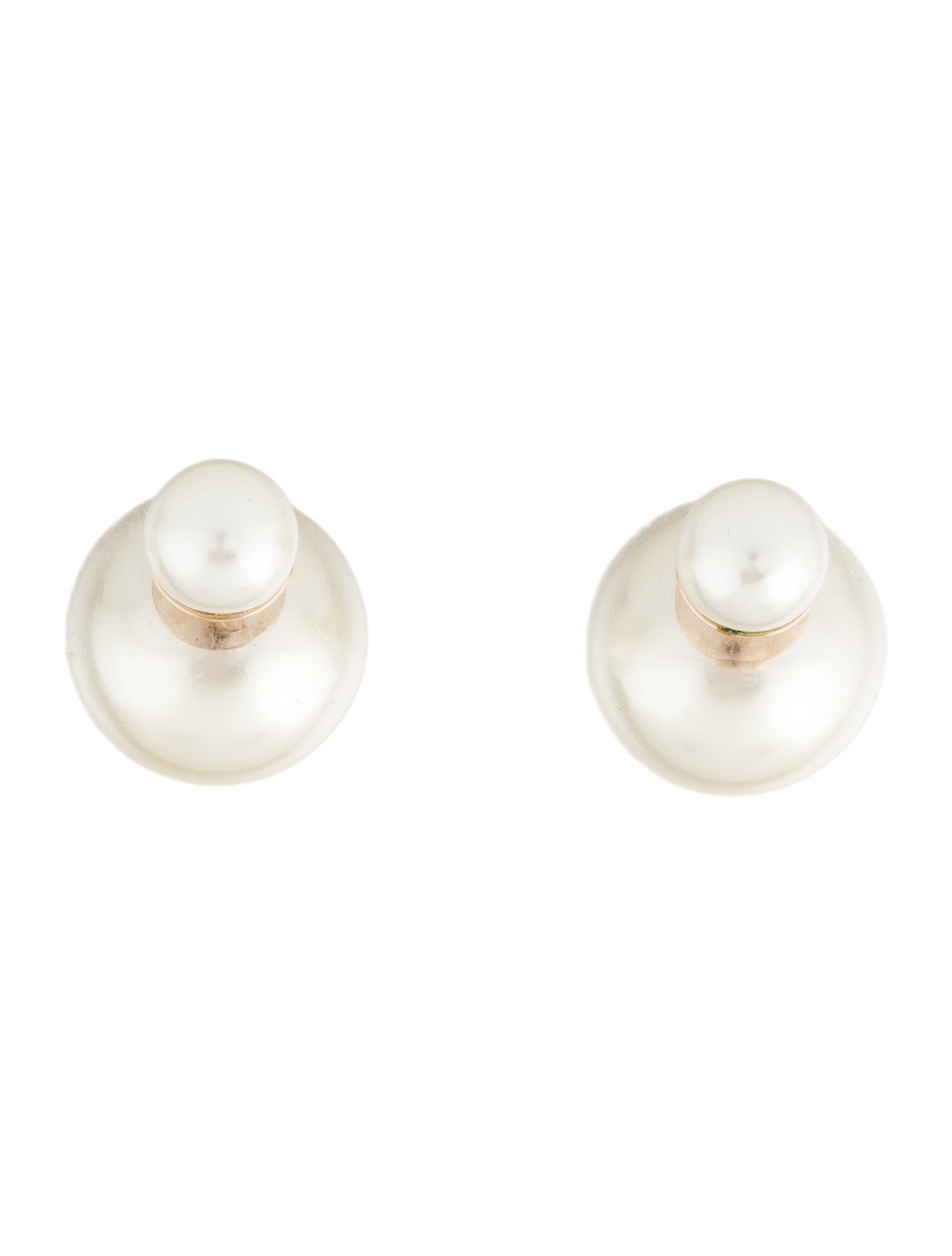 Christian Dior Faux Pearl Tribales Stud Earrings