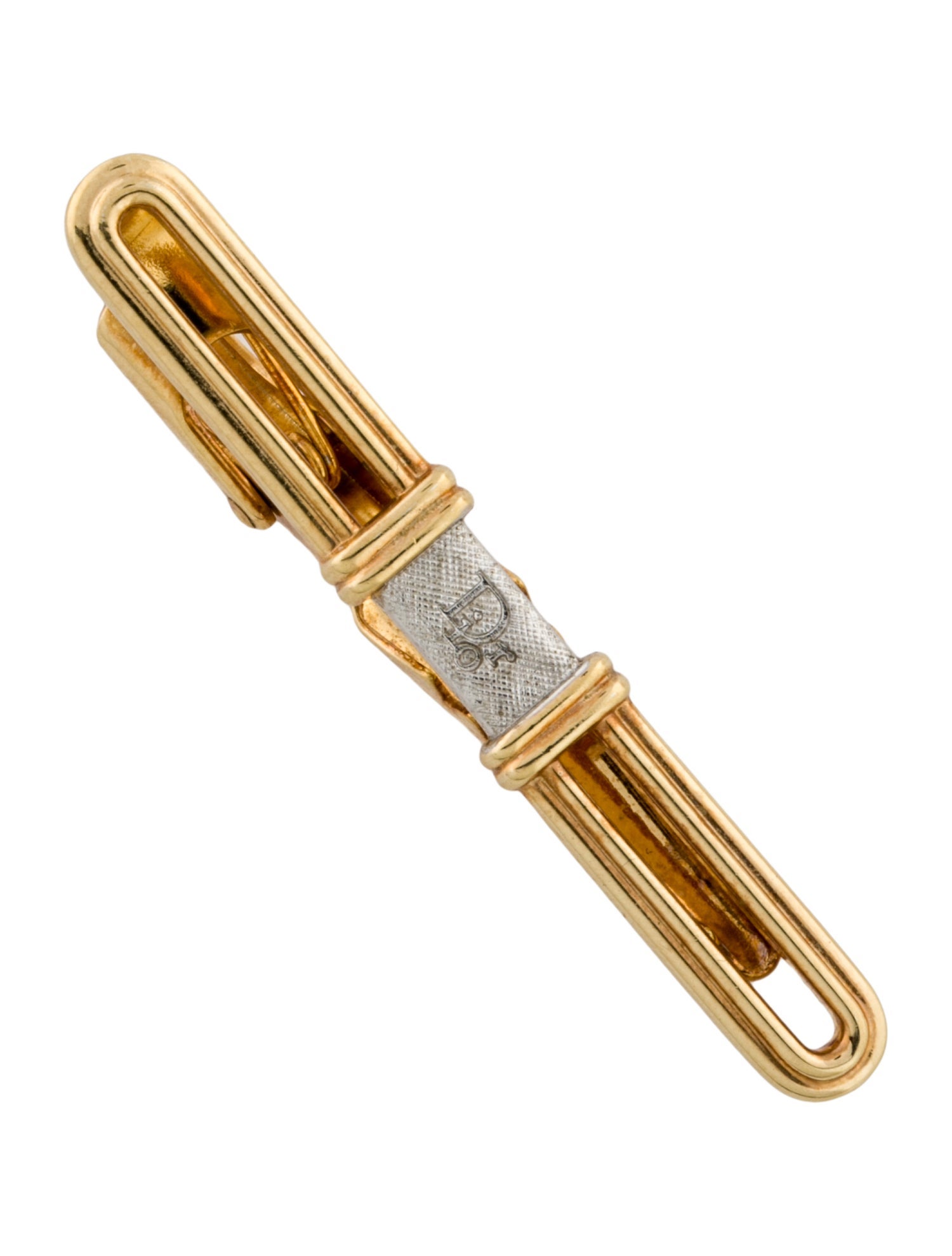 Christian Dior Two-Tone Tie Clip
