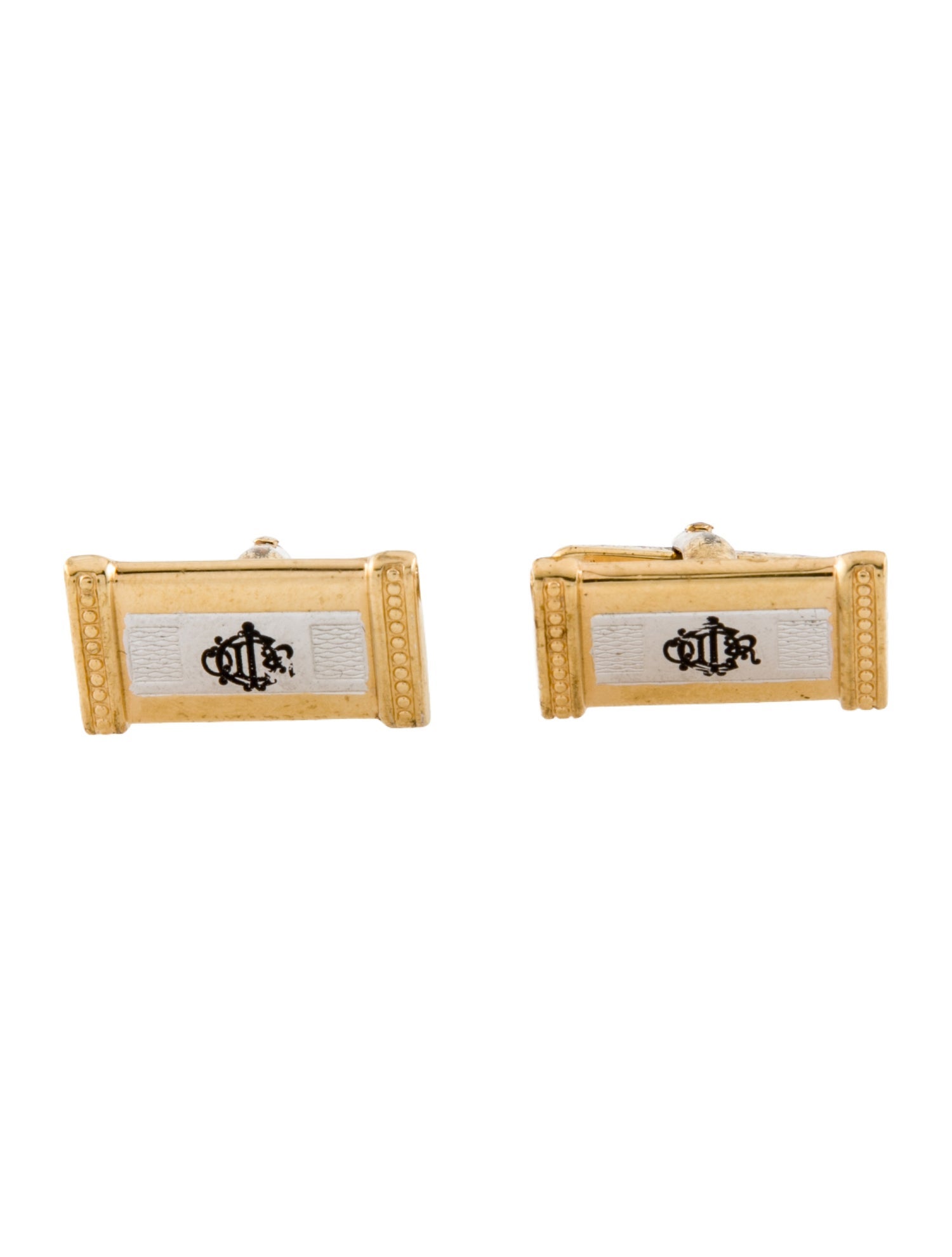 Christian Dior Two-Tone Cufflinks