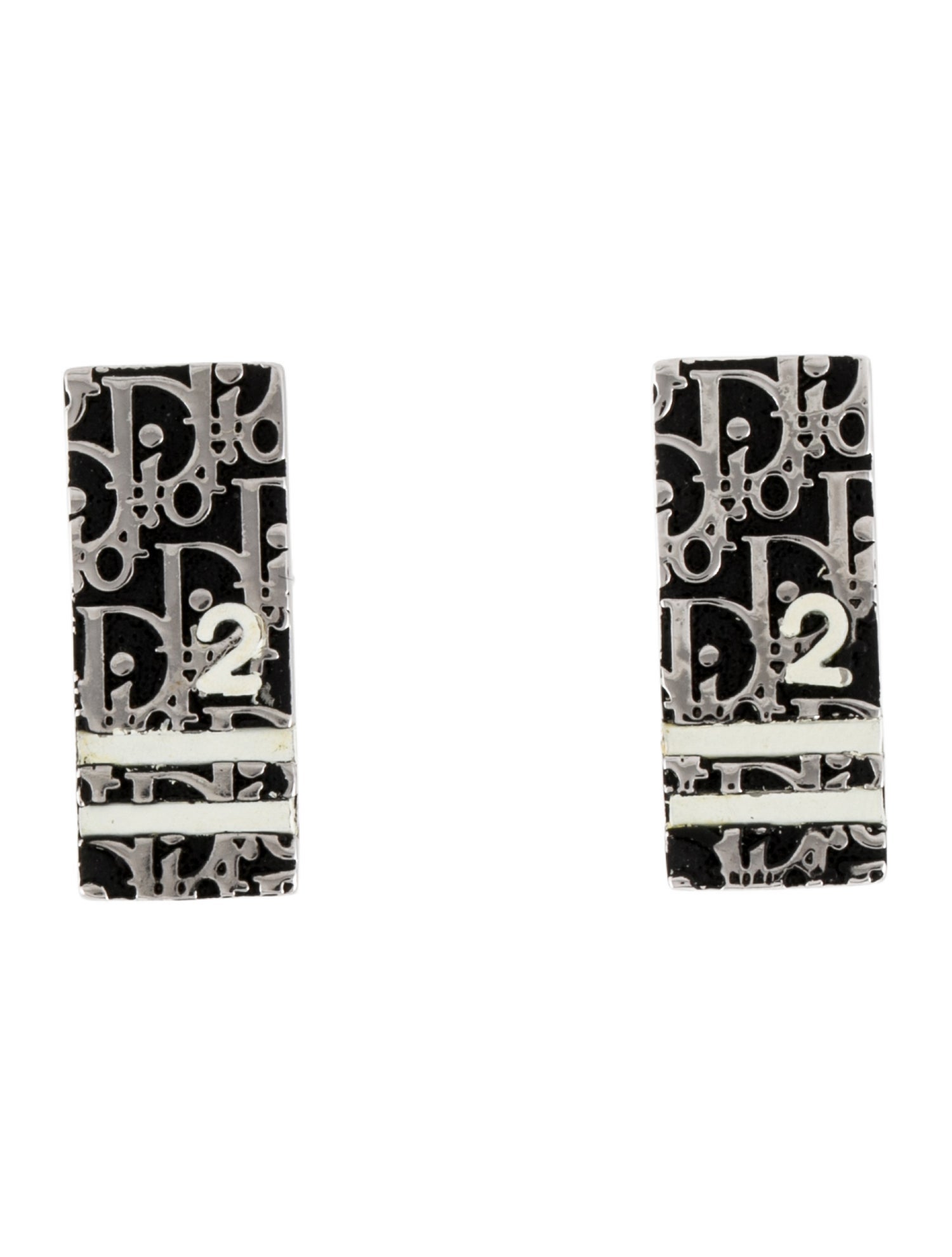 Christian Dior Enamel Trotter Clip-On Earrings