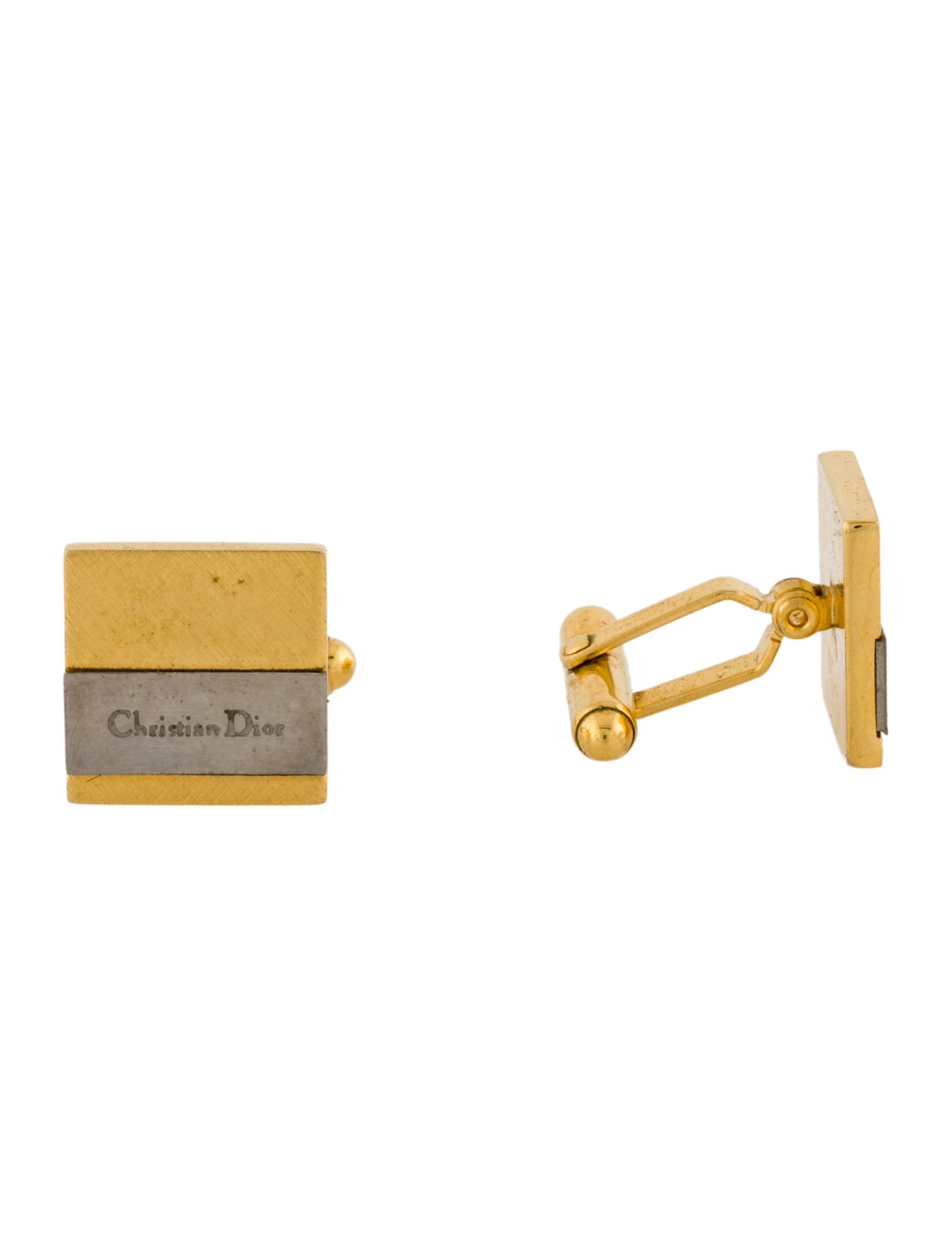 Christian Dior Vintage Two-Tone Cufflinks