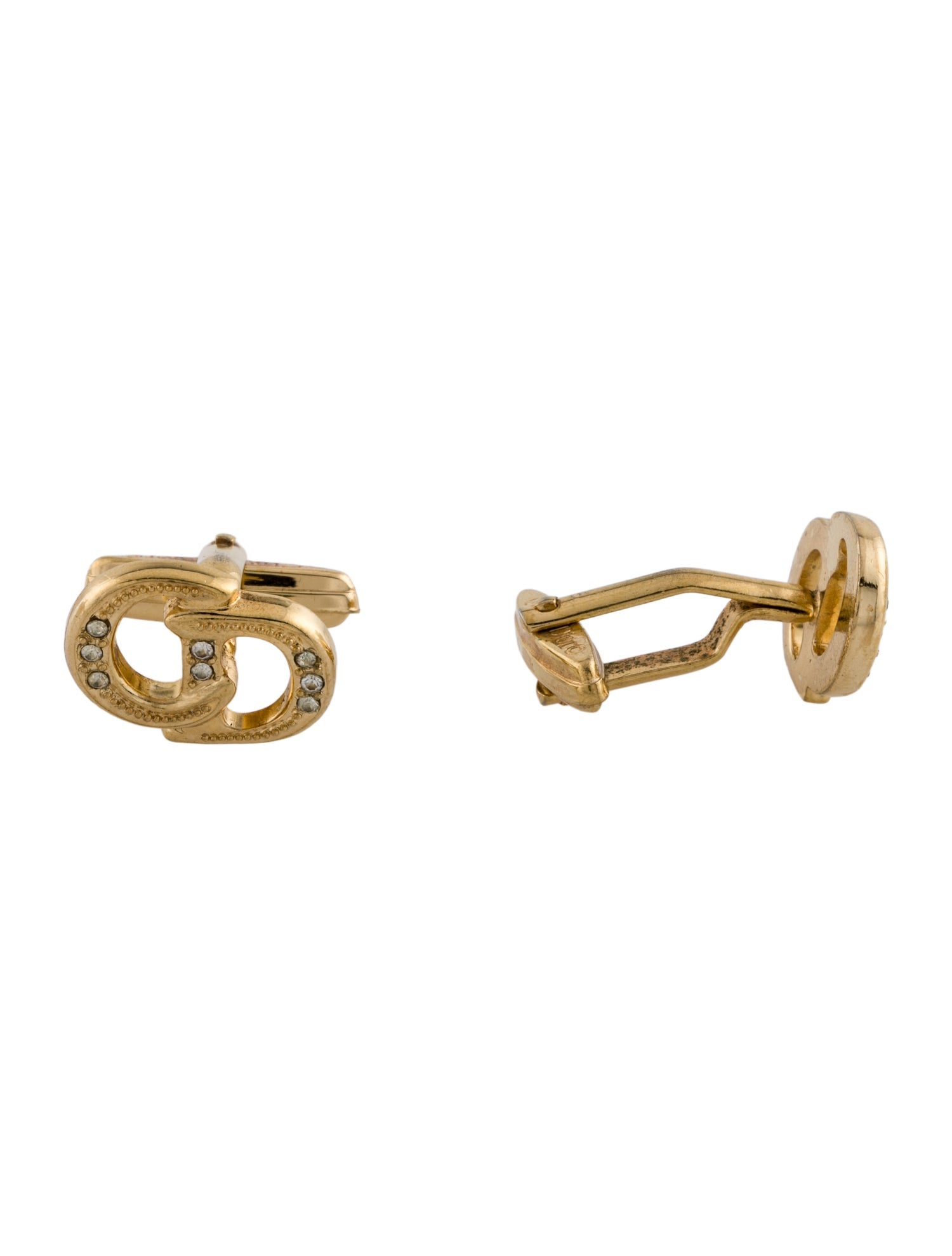 Christian Dior Crystal CD Cufflinks