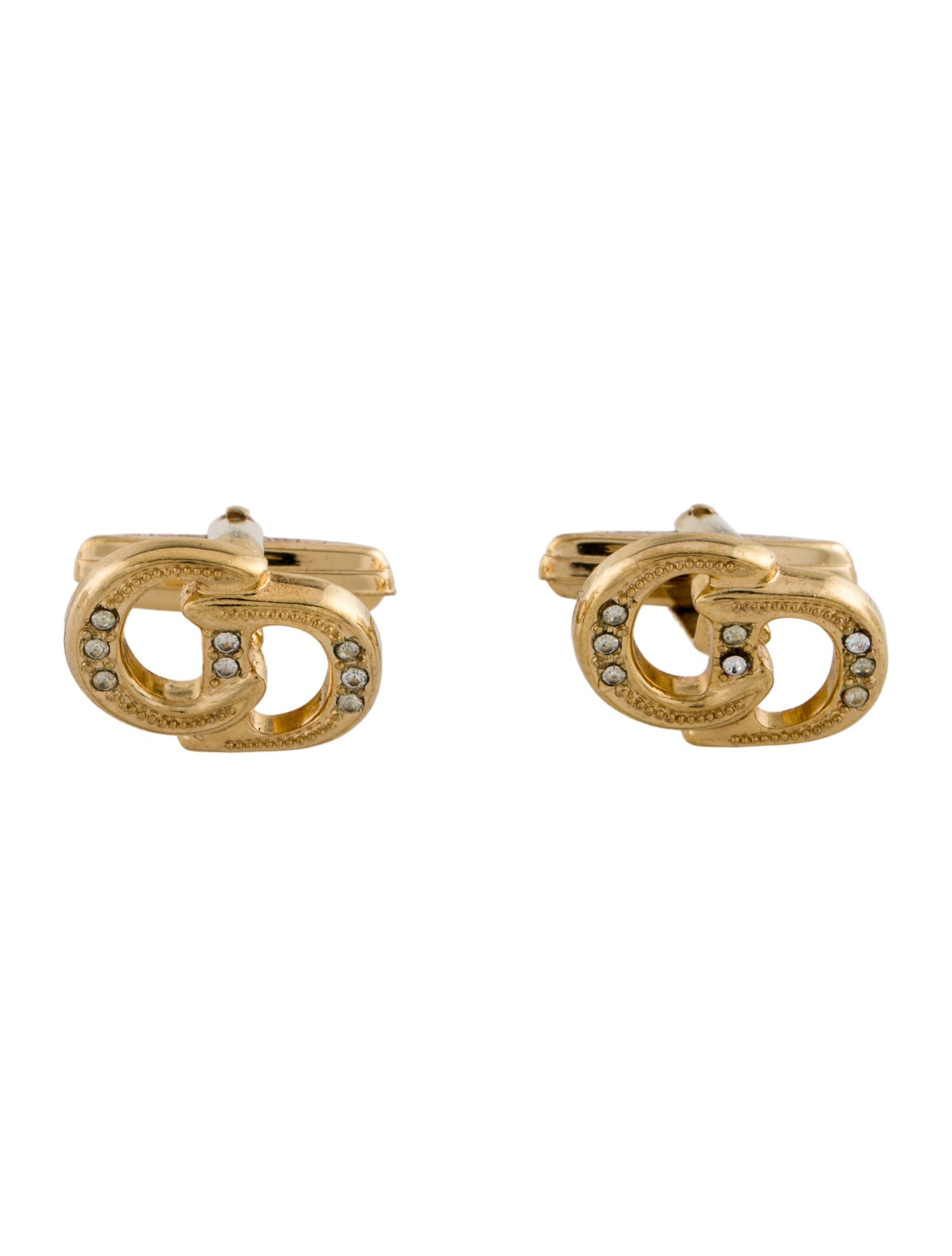 Christian Dior Crystal CD Cufflinks