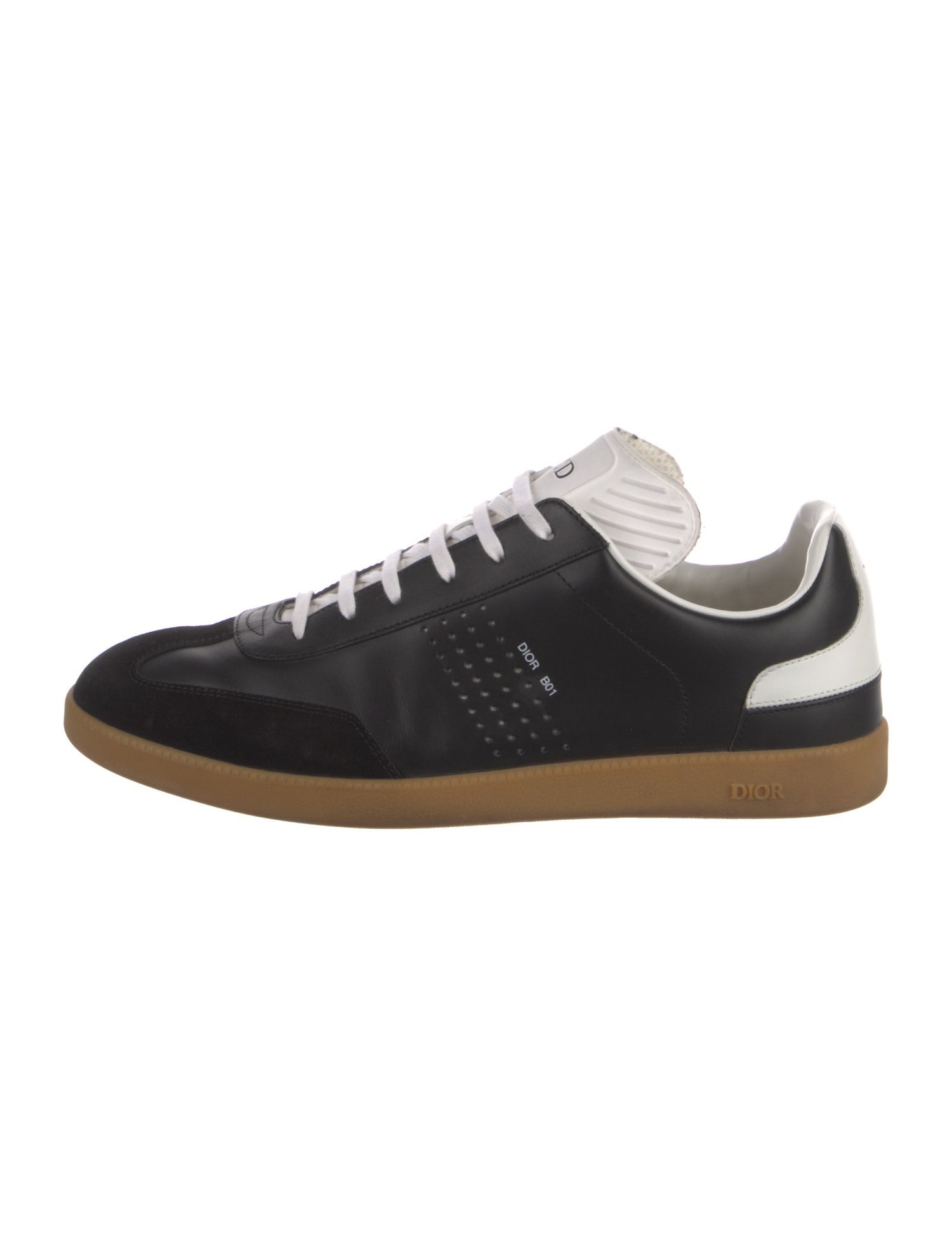 DIOR MEN Leather Colorblock Pattern Sneakers