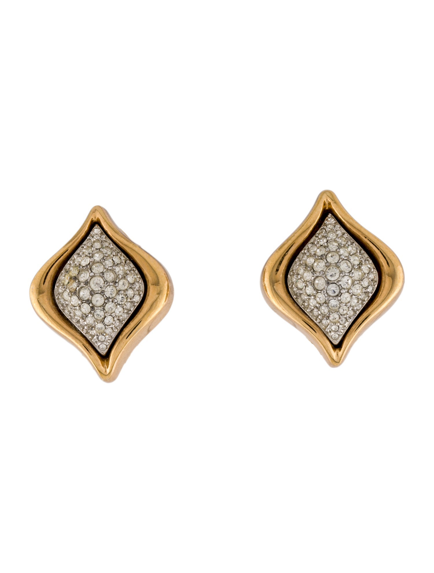 Christian Dior Vintage Crystal Clip-On Earrings