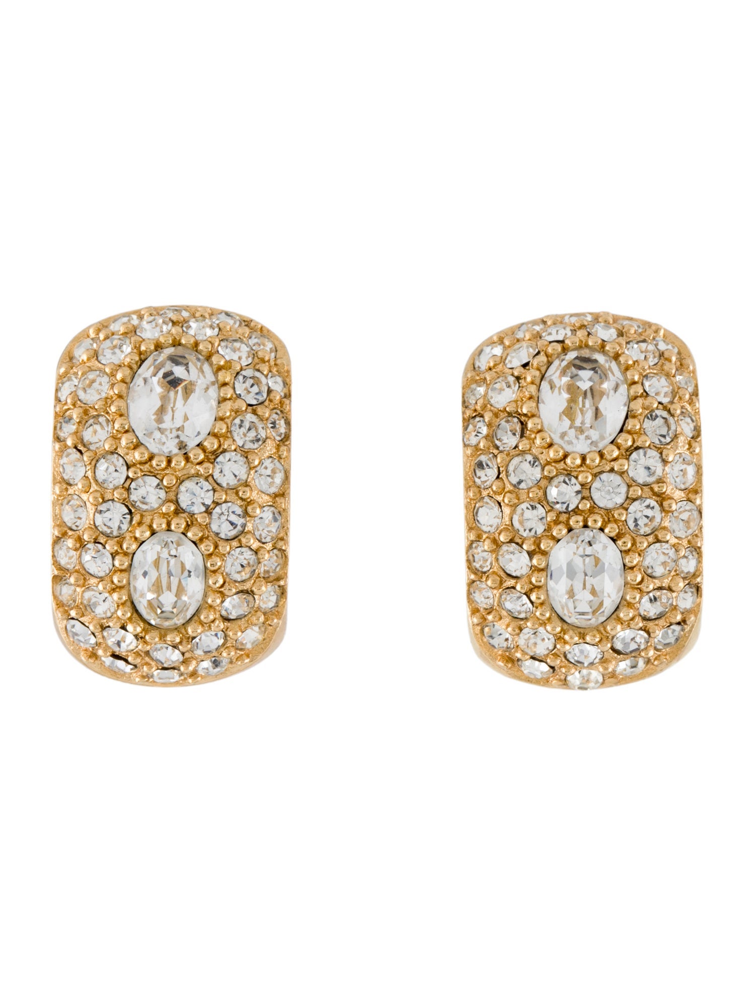 Christian Dior Vintage Crystal Clip-On Earrings