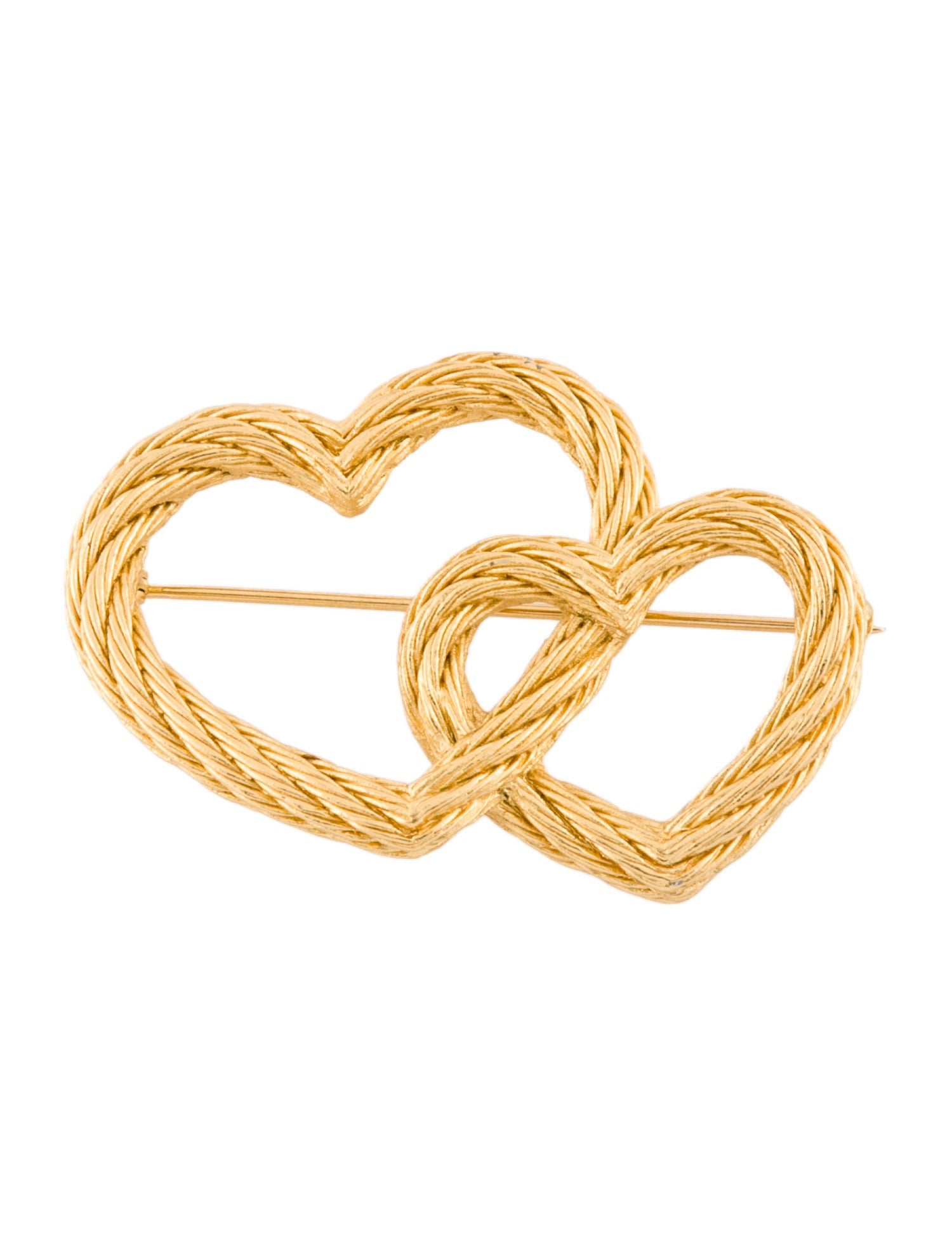 Christian Dior Vintage Double Heart Rope Brooch