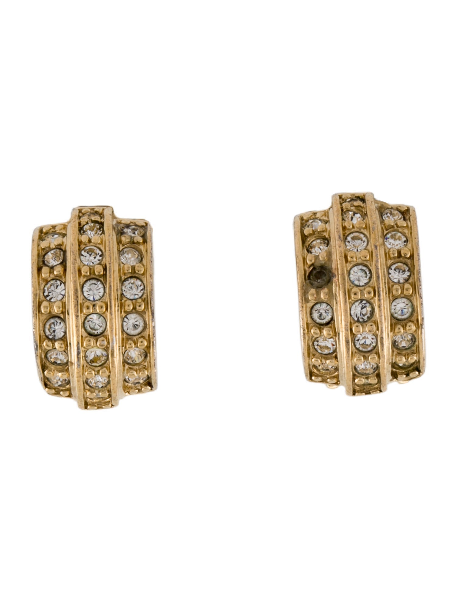 Christian Dior Crystal Clip-On Earrings