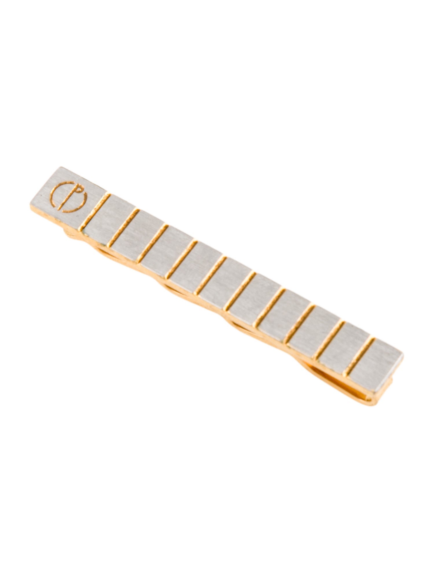 Dunhill Two-Tone Textured Logo Tie Bar