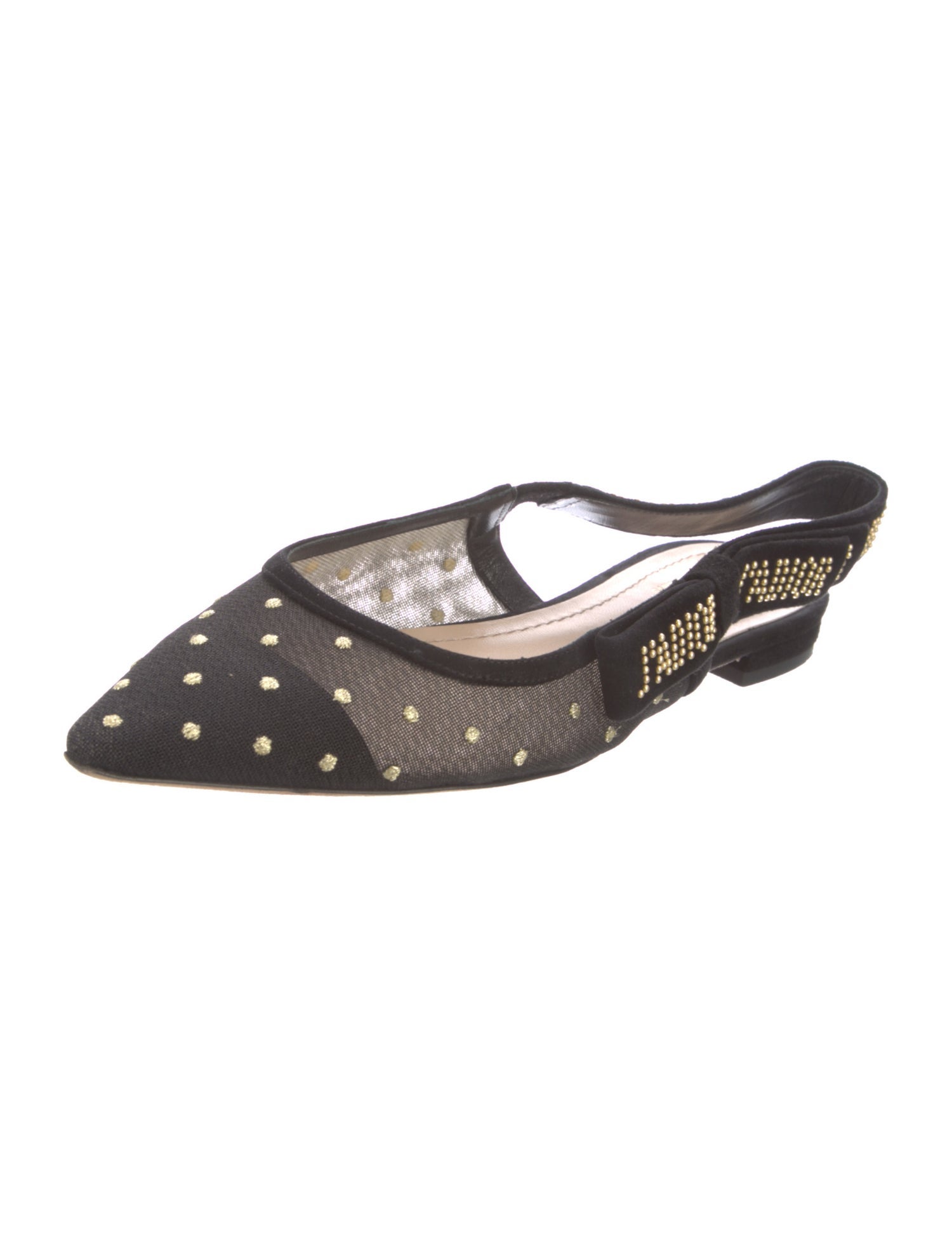 Christian Dior Mesh Printed Slingback Flats