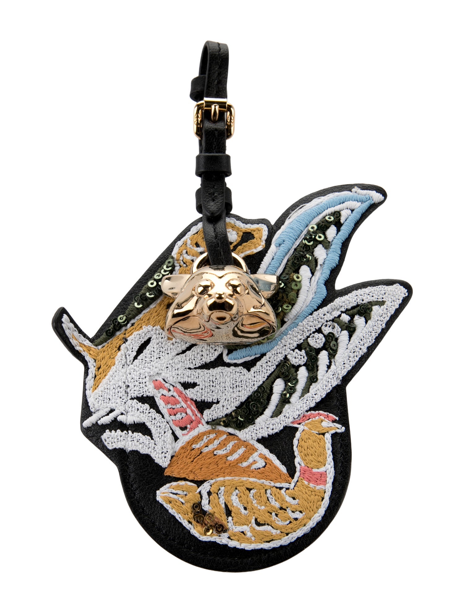 Christian Dior Multi-Color Embroidered Keychain