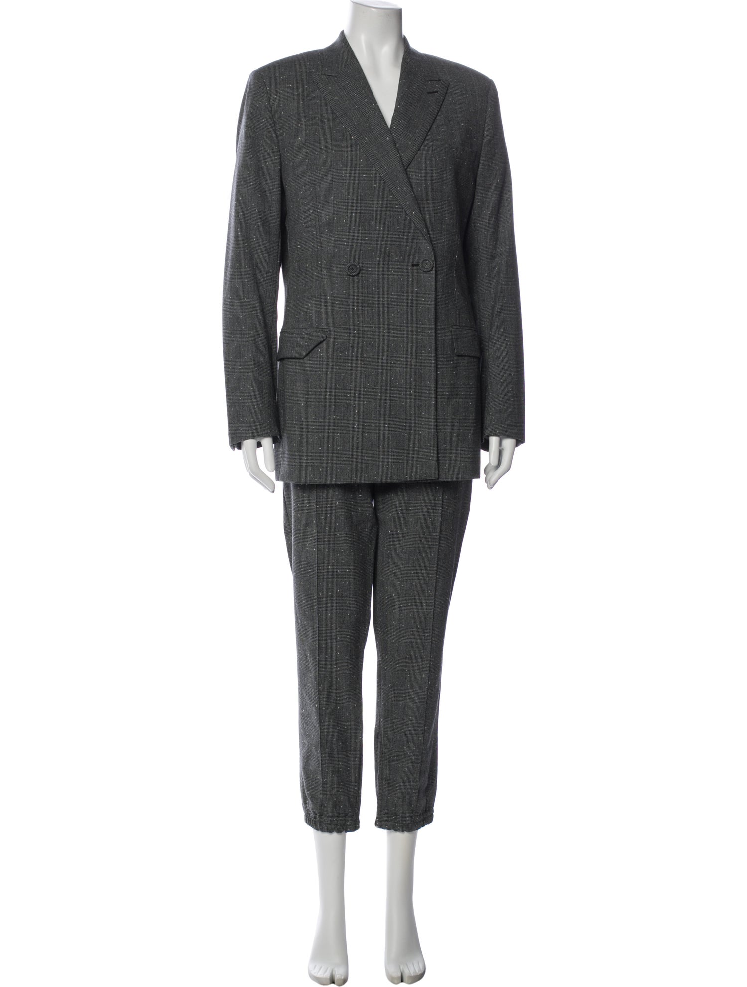 DIOR MEN Virgin Wool Plaid Print Two-Piece Suit