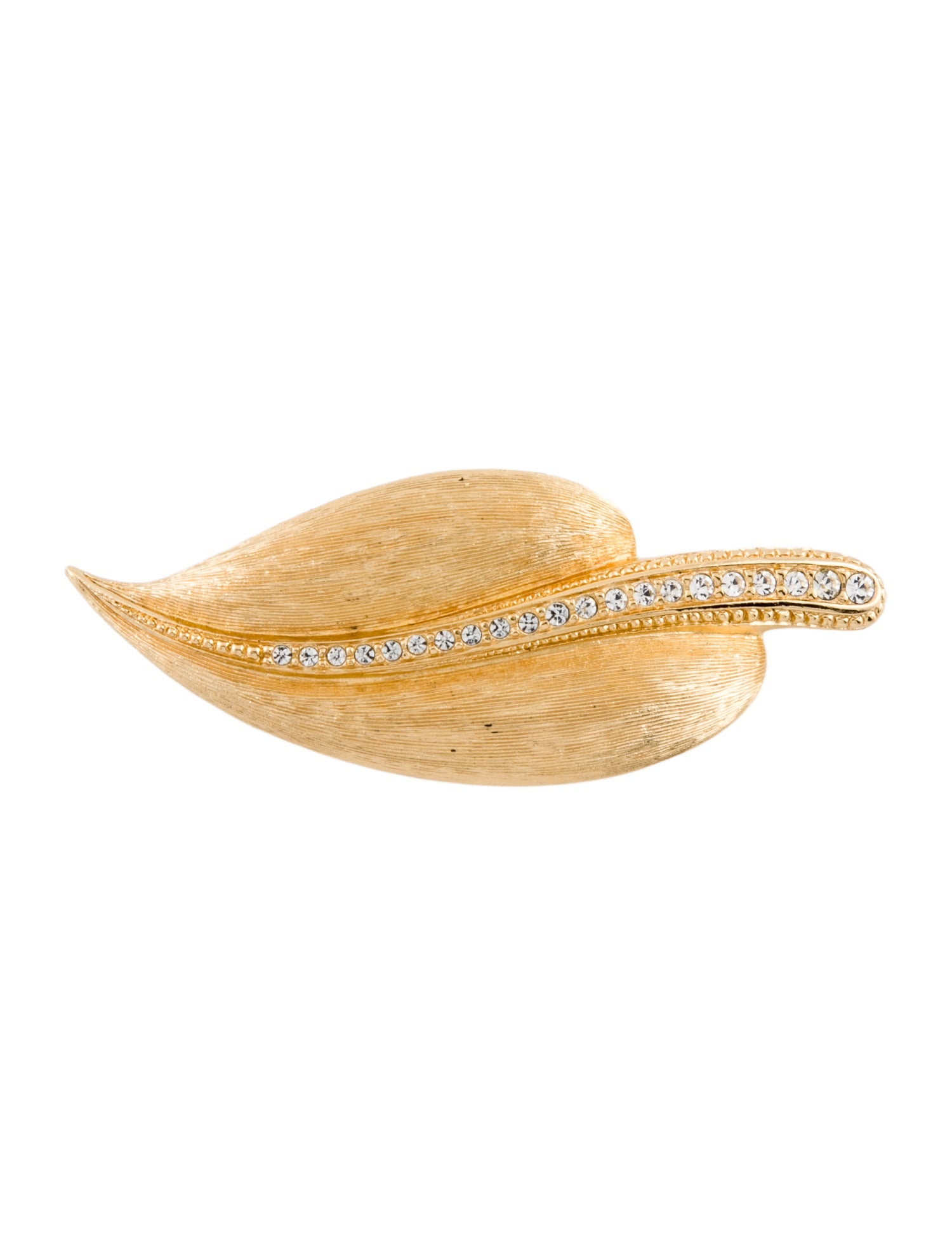 Christian Dior Vintage Crystal Leaf Brooch