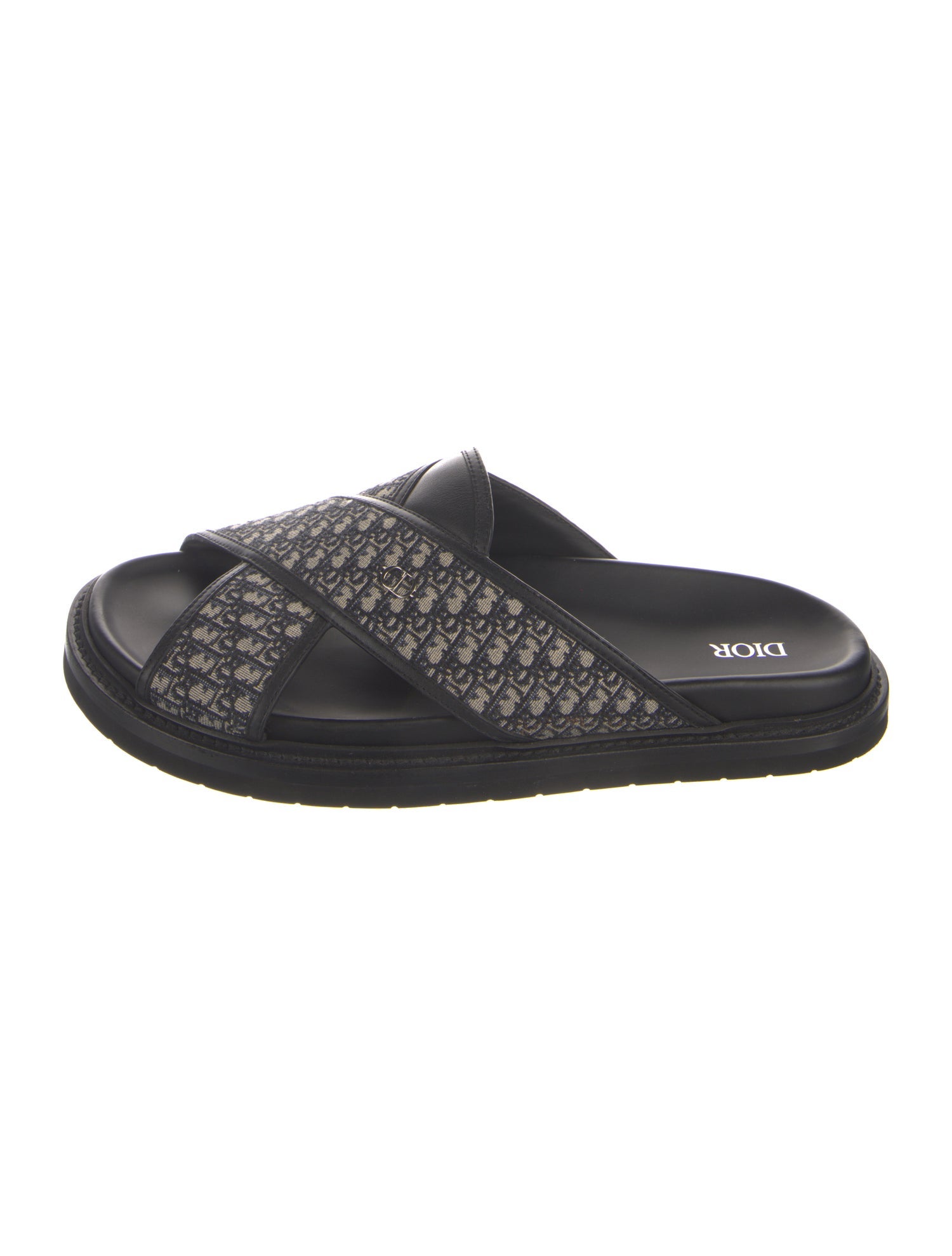 Christian Dior Oblique Jacquard Canvas Slides