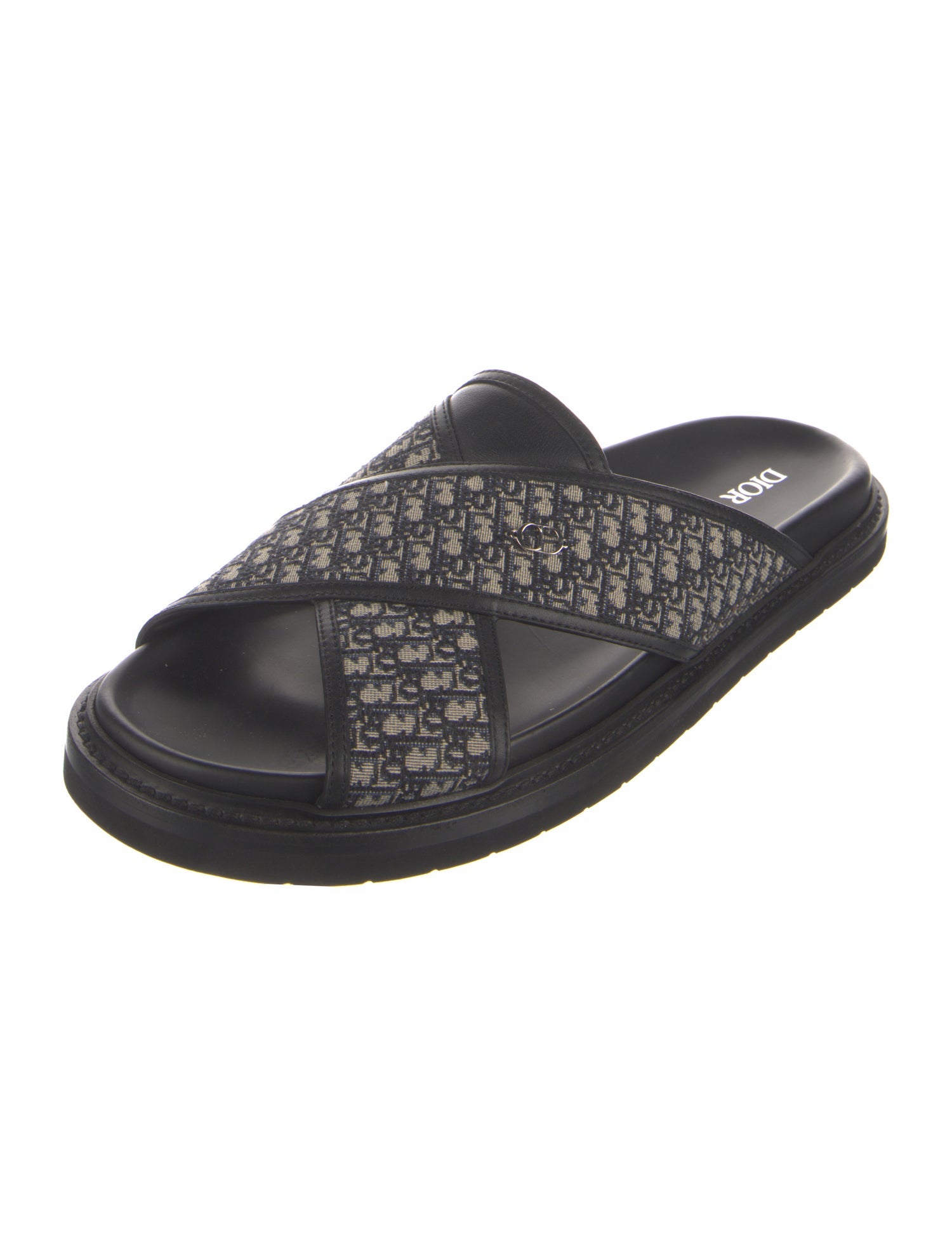 Christian Dior Oblique Jacquard Canvas Slides