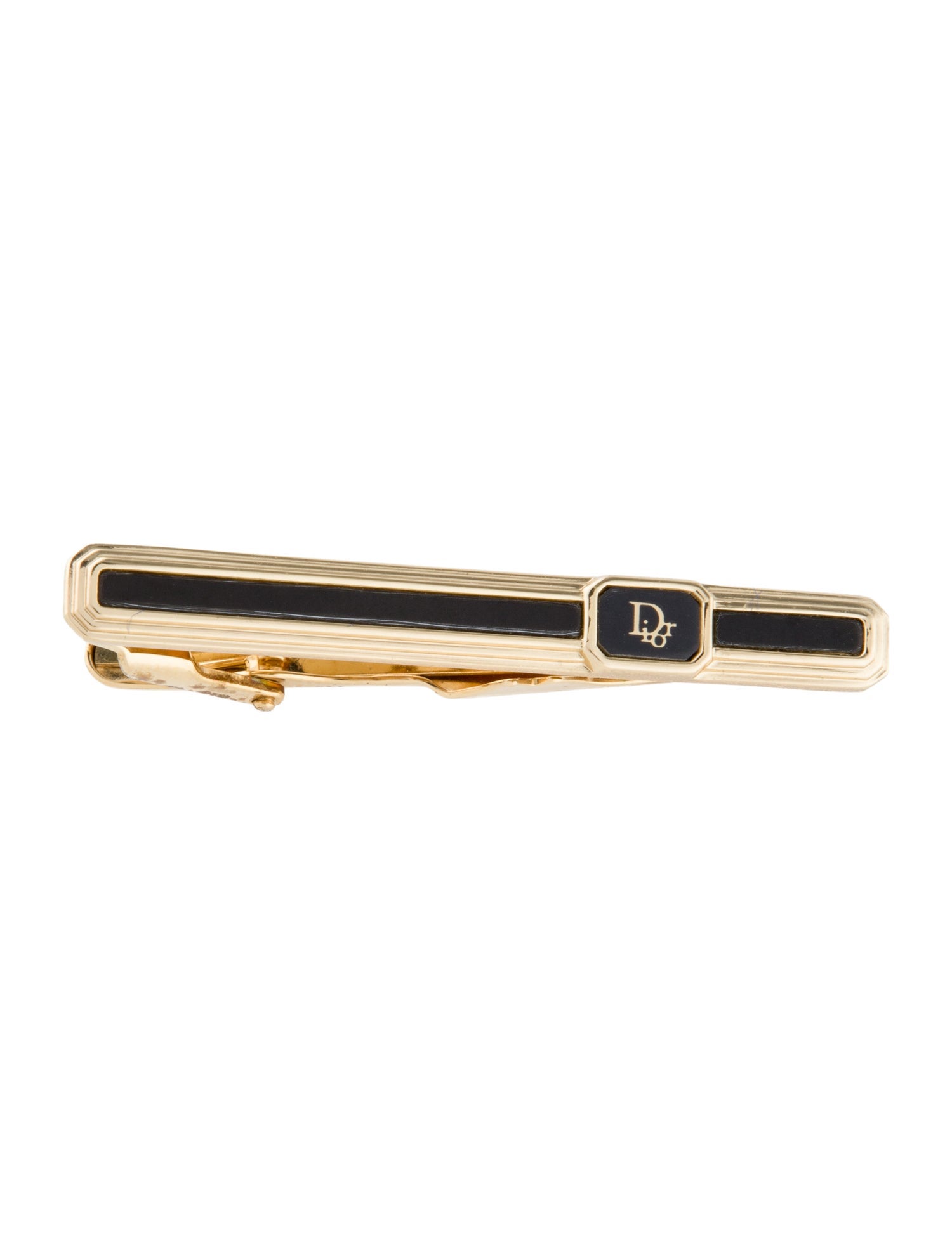 Christian Dior Vintage Resin Logo Tie Clip
