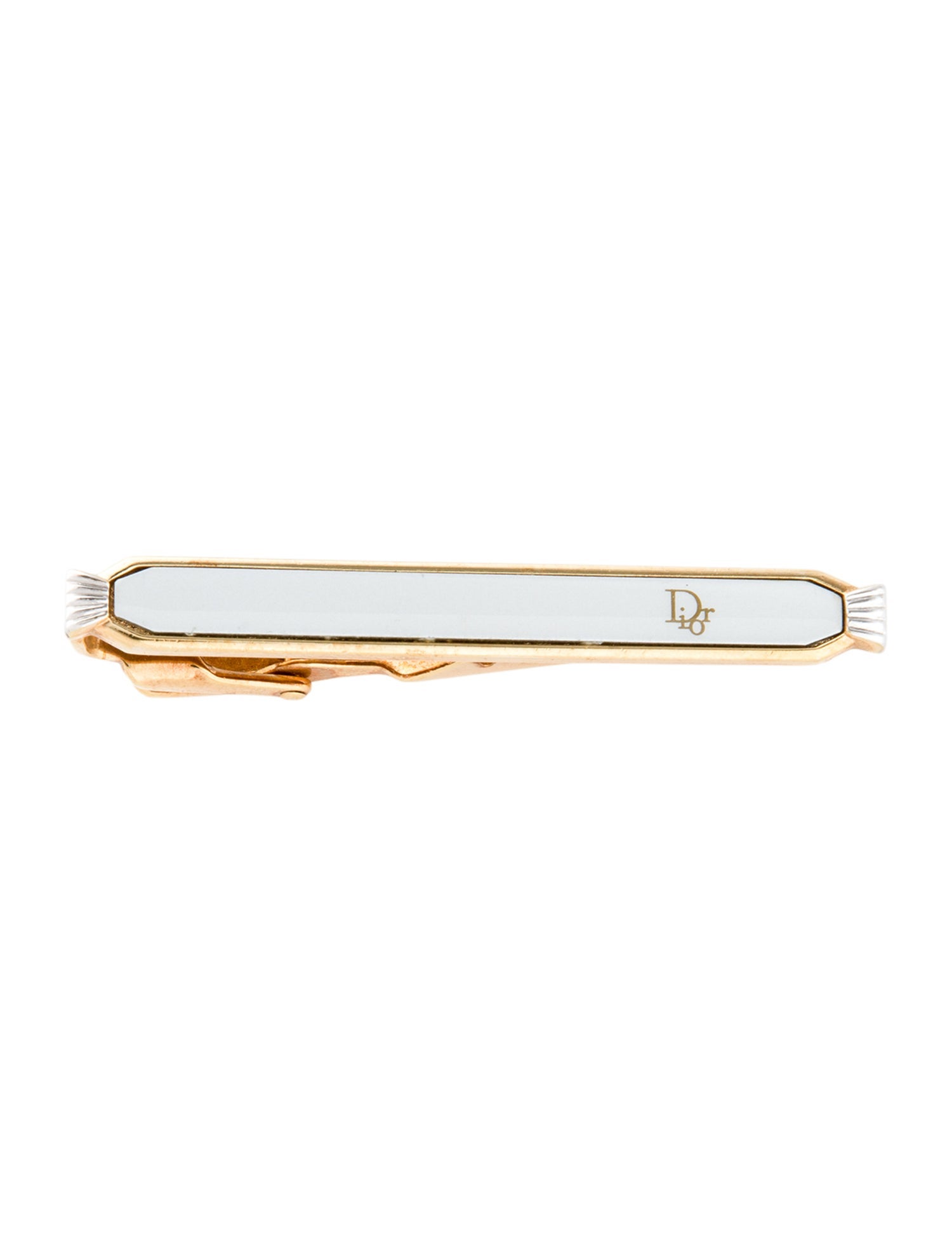 Christian Dior Vintage Two-Tone Logo Tie Clip