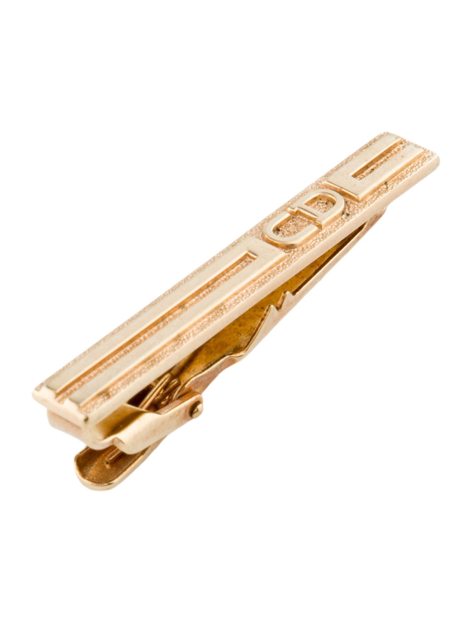 Christian Dior Vintage Textured CD Tie Clip