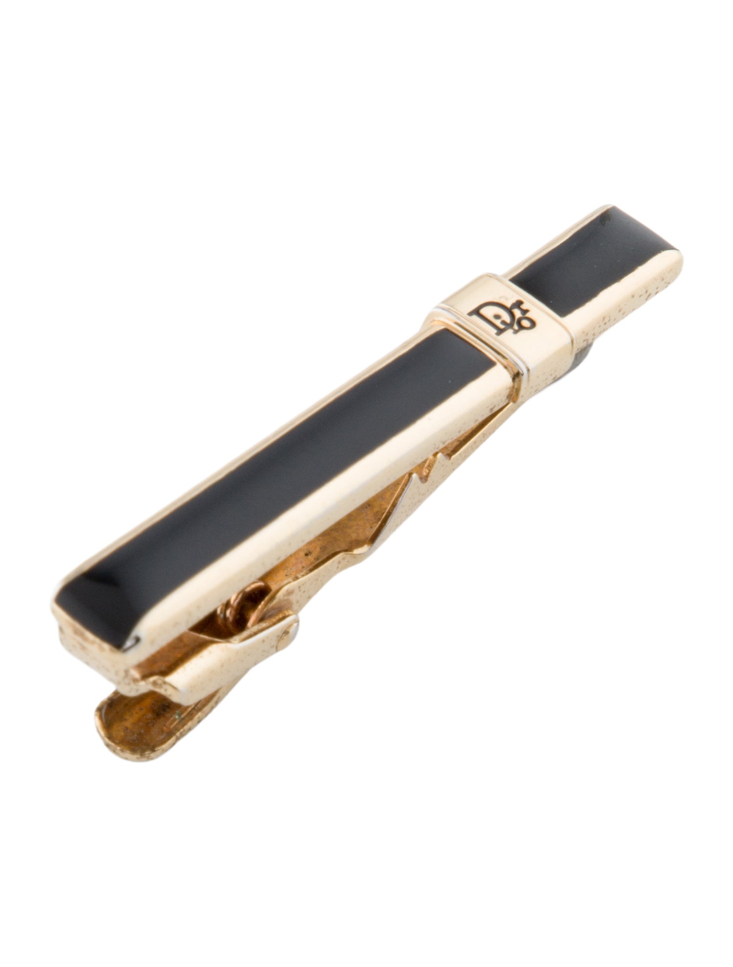 Christian Dior Vintage Enamel Logo Tie Clip