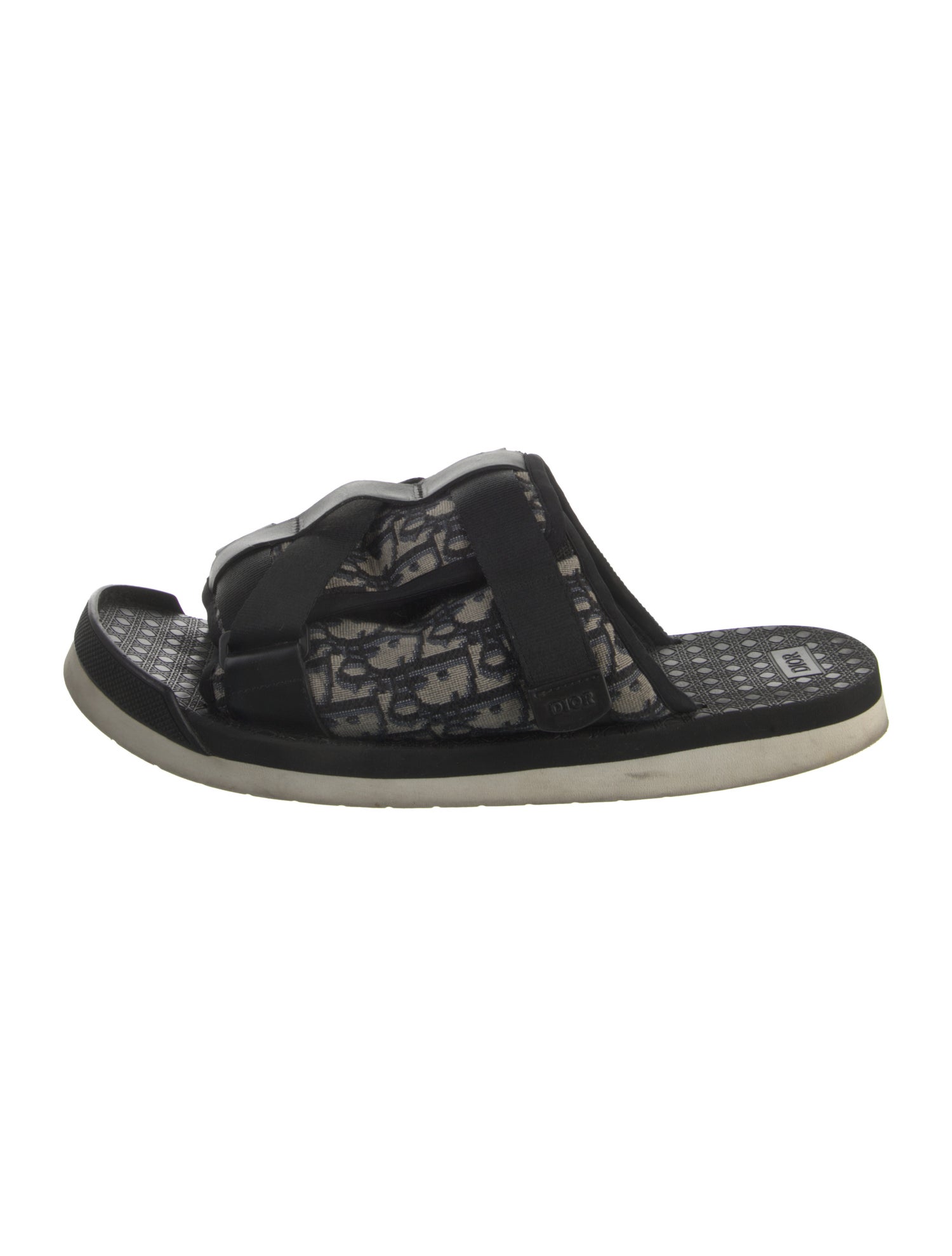 Christian Dior Oblique Jacquard Canvas Slides