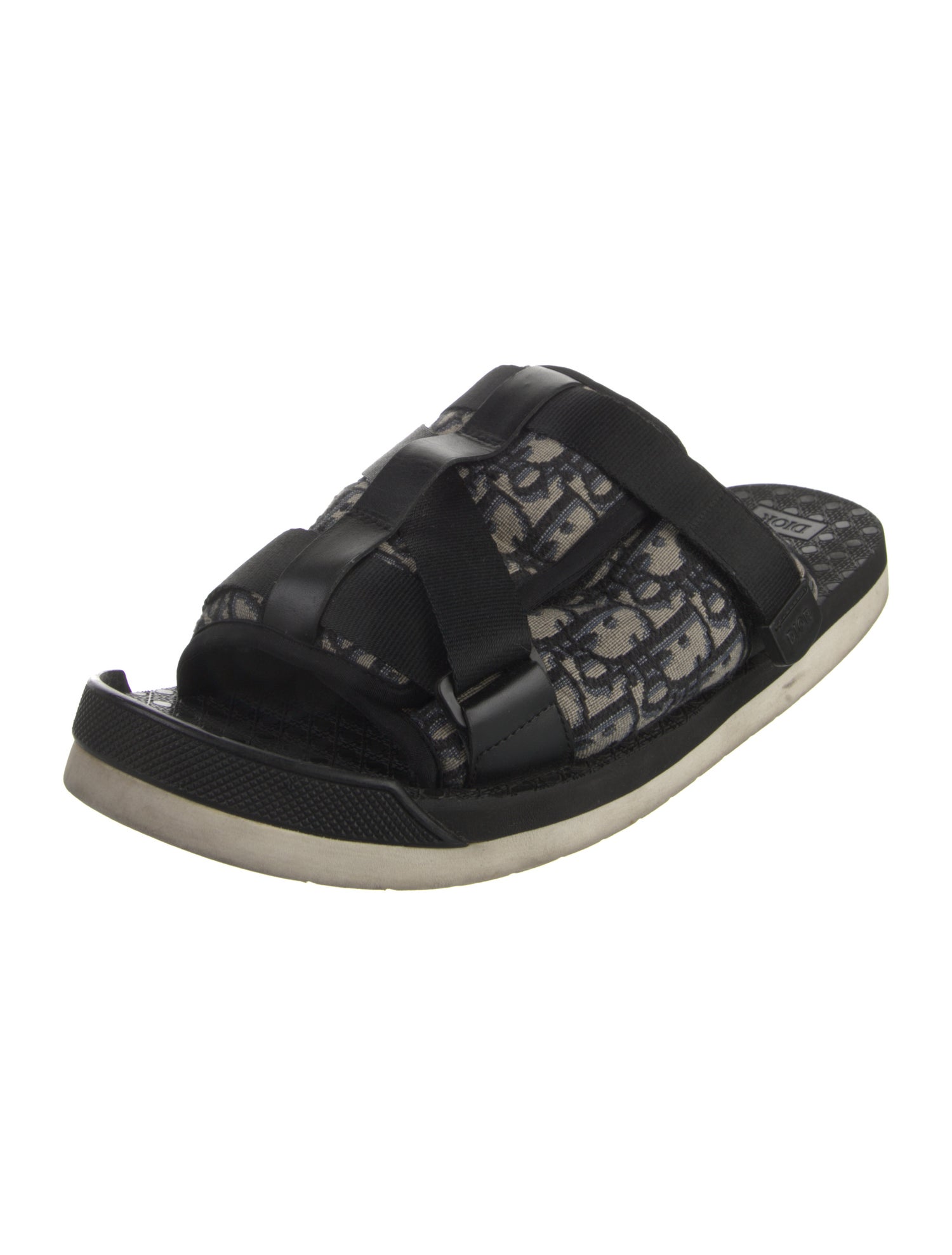 Christian Dior Oblique Jacquard Canvas Slides