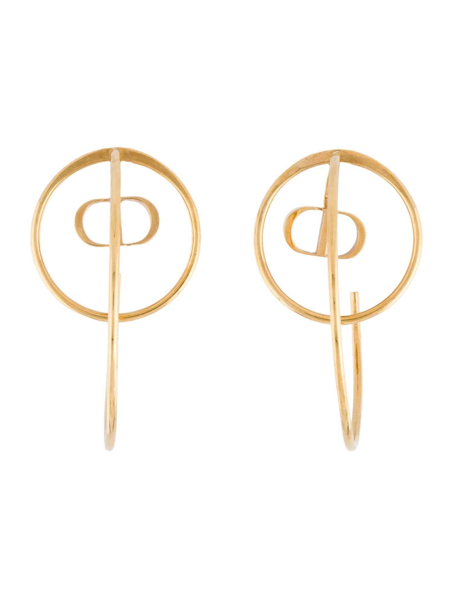 Christian Dior CD Hoop Earrings